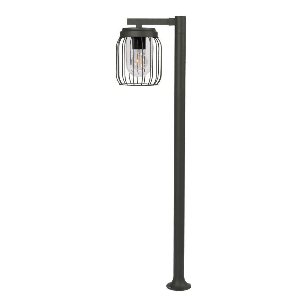 Tuela Outdoor Pathway Bollard Lawn Light E27 Dark Grey 1