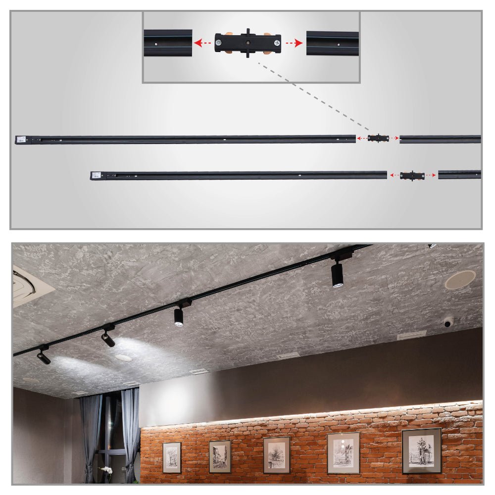 usage of I straight L T X Connector for Track for 3 Conductor Tracklight adaptors Black or White | TEKLED 175-15637