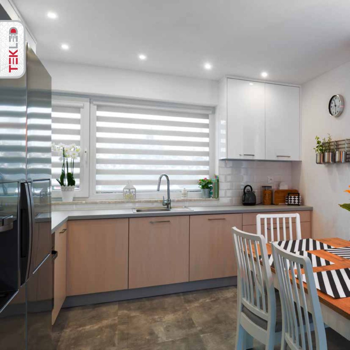 Downlight Led Round Slim Panel Light 6W 4000K Cool White D120Mm in indoor setting kitchen