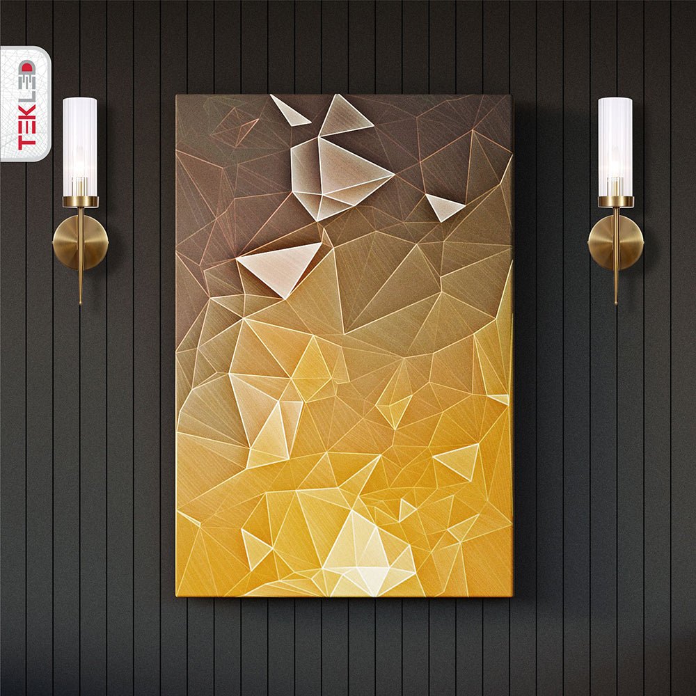 Cylinder Clear Reeded Glass Joseph Fonteyn Fluted Wall Light E27 Gold in indoor setting