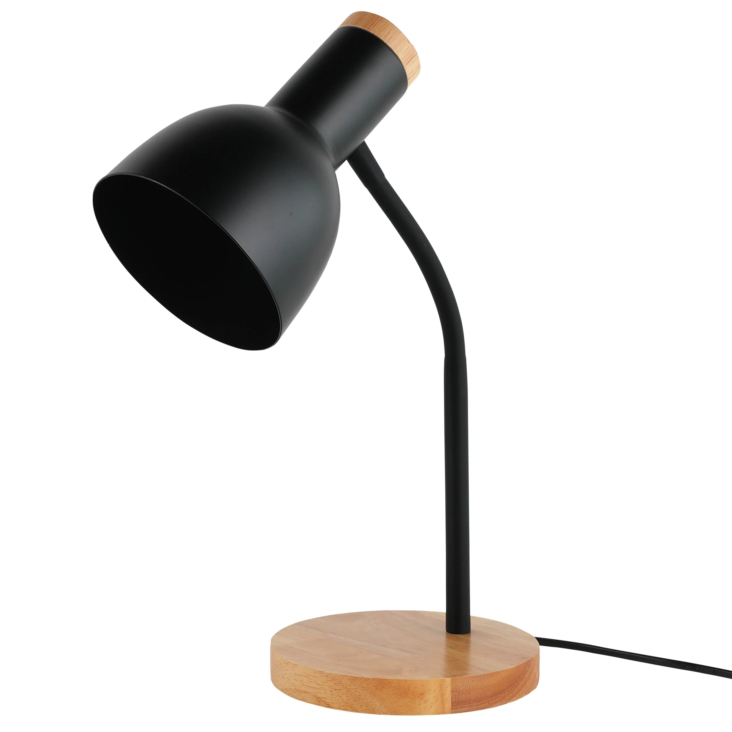 Scandinavian Inspired Table Lamp with Wooden Base
