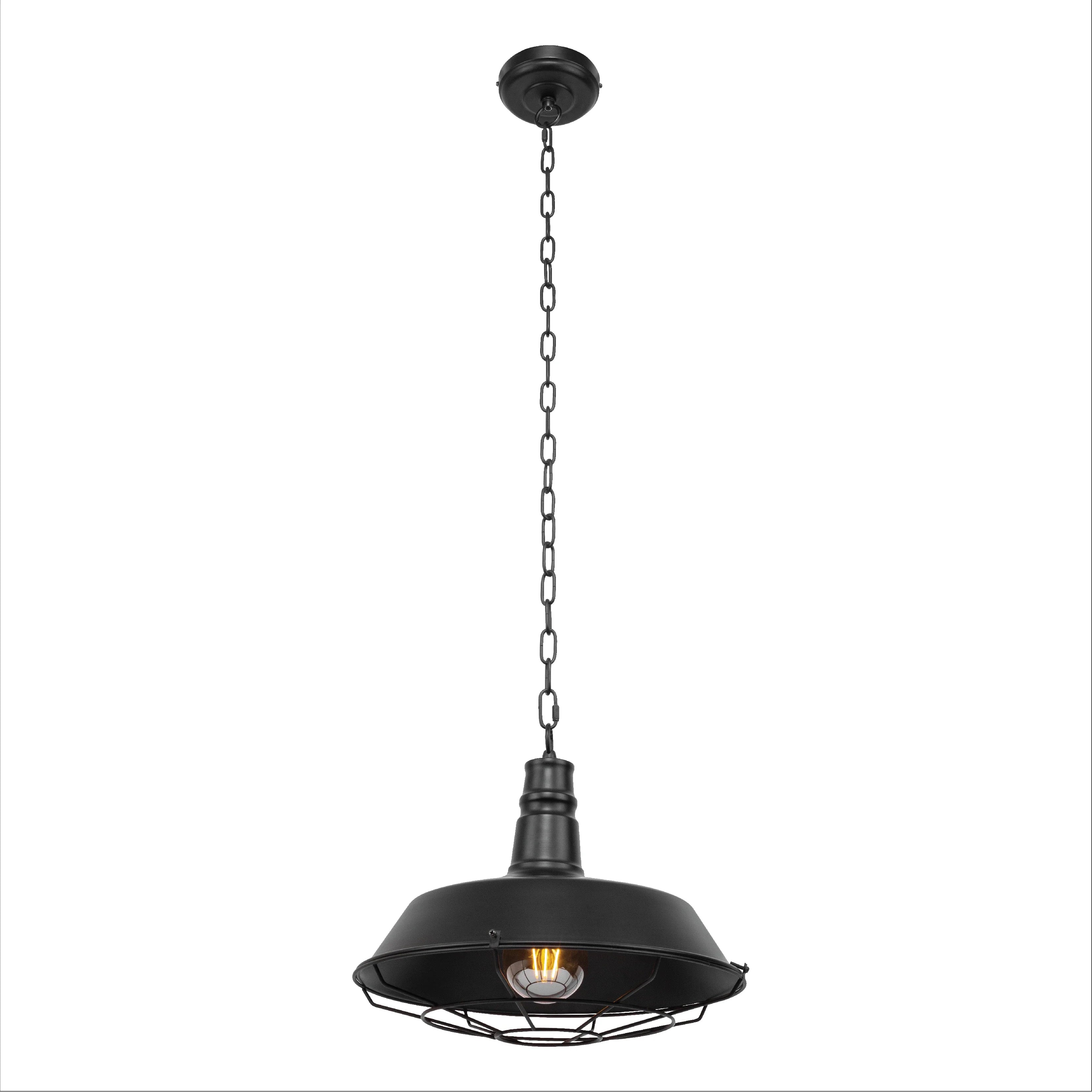 Step Industrial Caged Metal Ceiling Pendant Light E27 Fitting