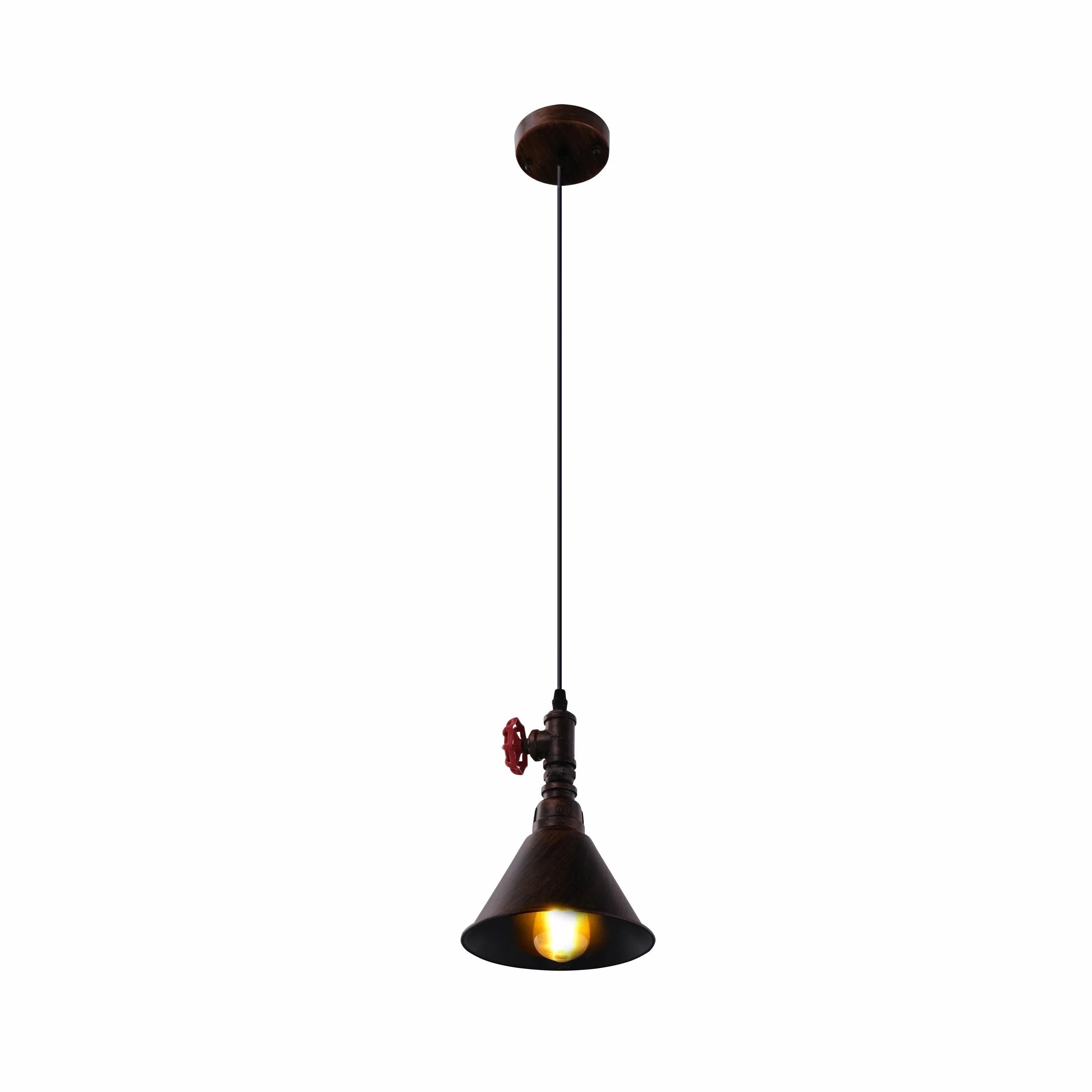 Black Gules Metal Funnel Valve Pendant Ceiling Light E27