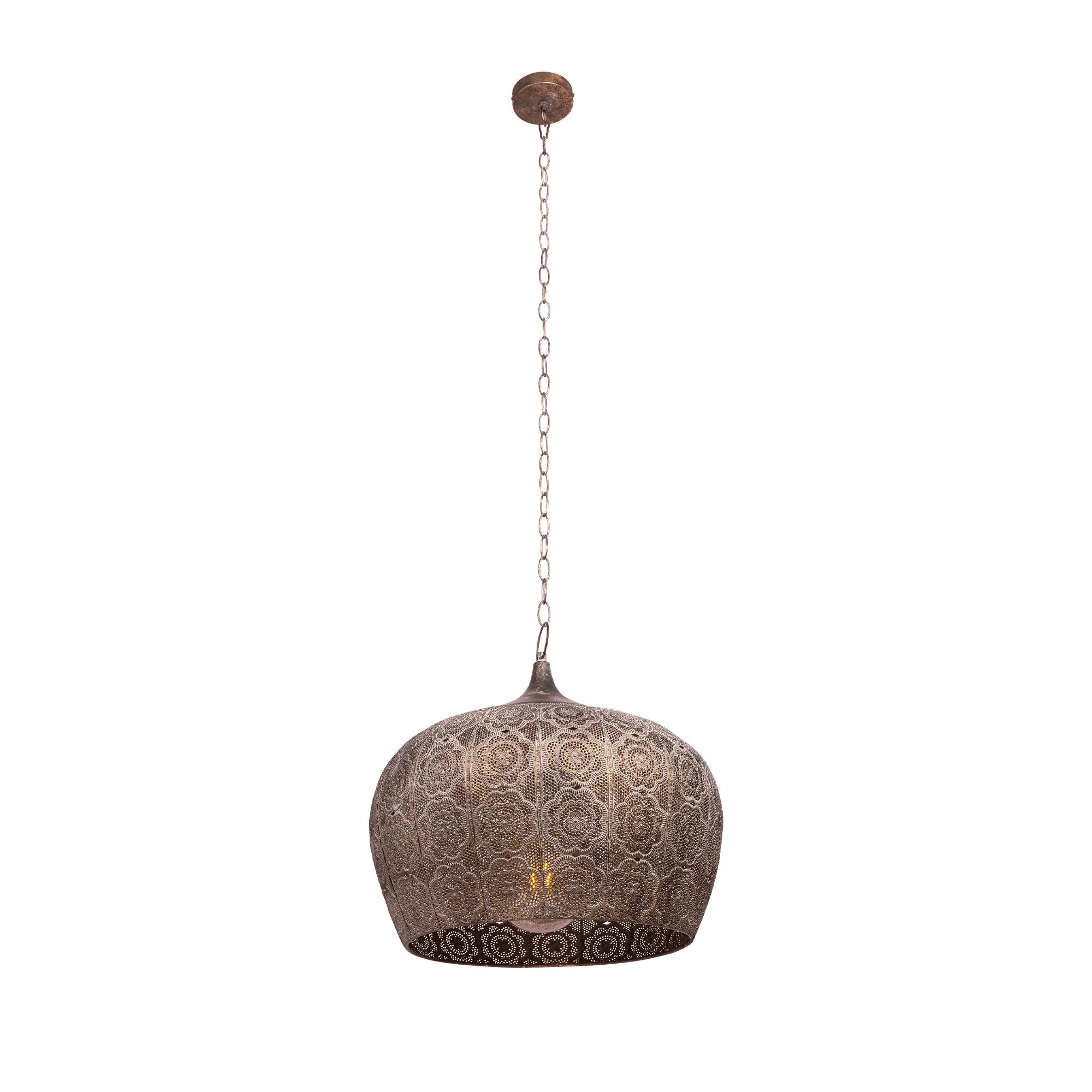Antique Brass or Brown Gold Moroccan Style Dome Pendant Ceiling Light E27