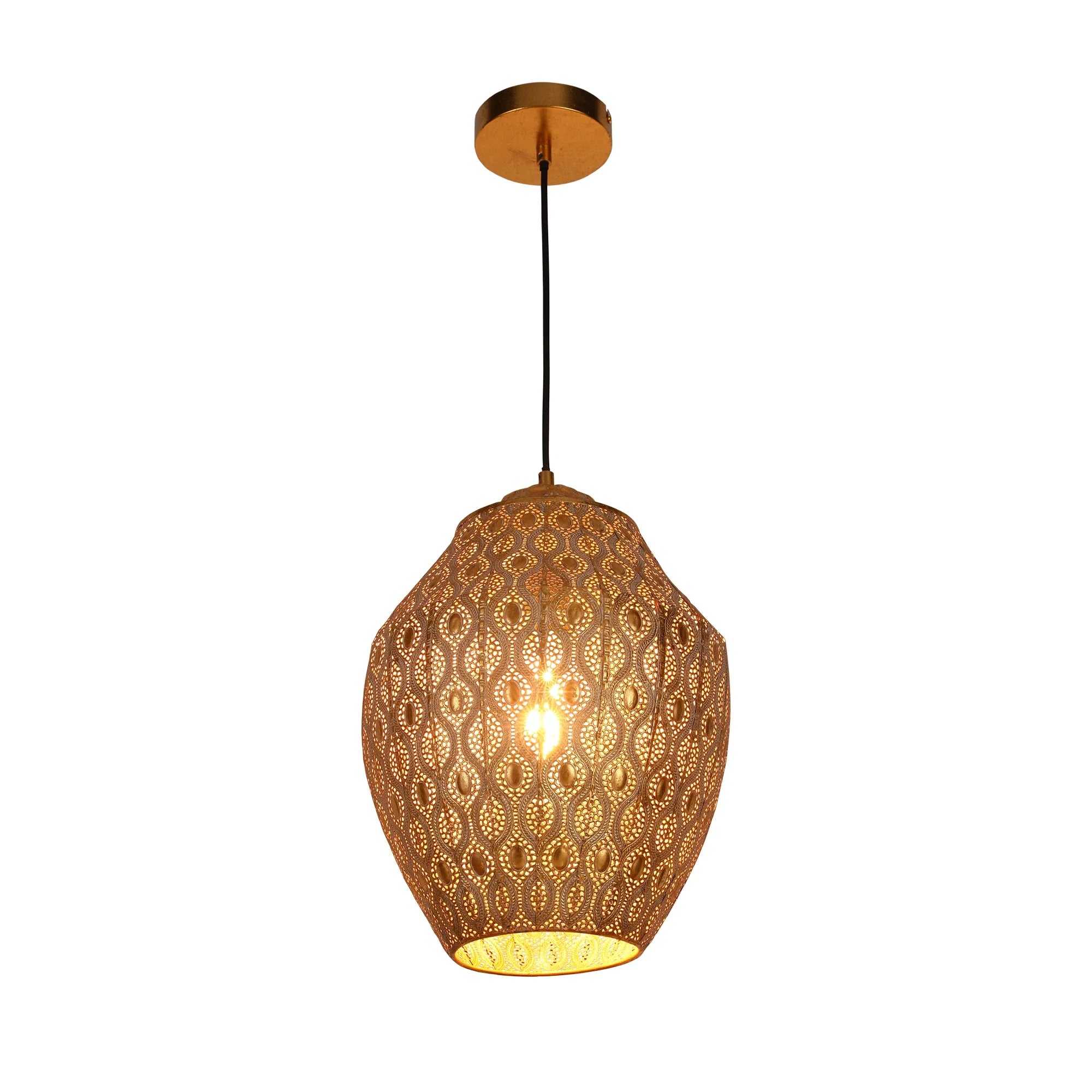 Antique Brass or Brown Gold Moroccan Style Dome Pendant Ceiling Light E27