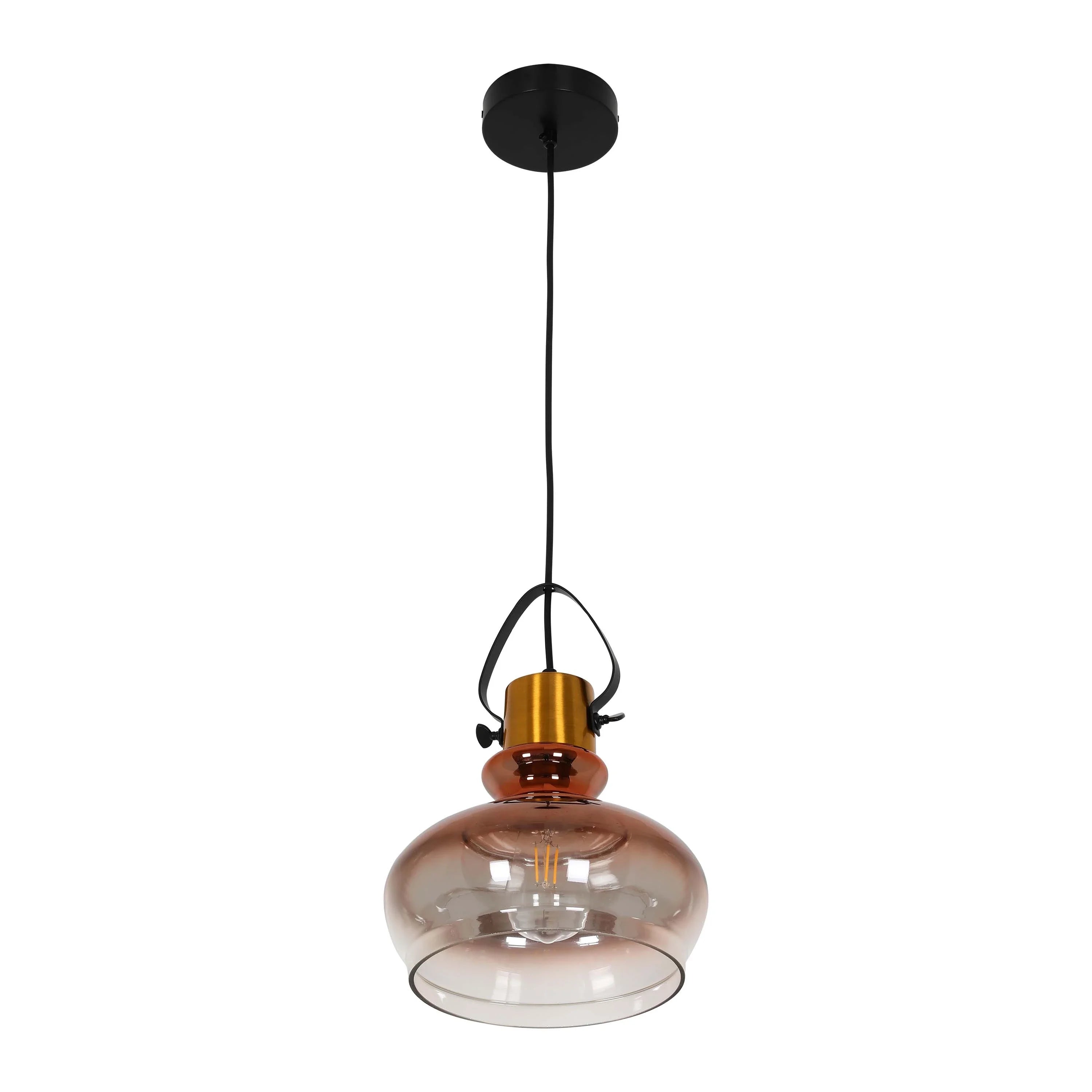 Bronze Gradient Glass Funnel Dome Globe Pendant Ceiling Light E27