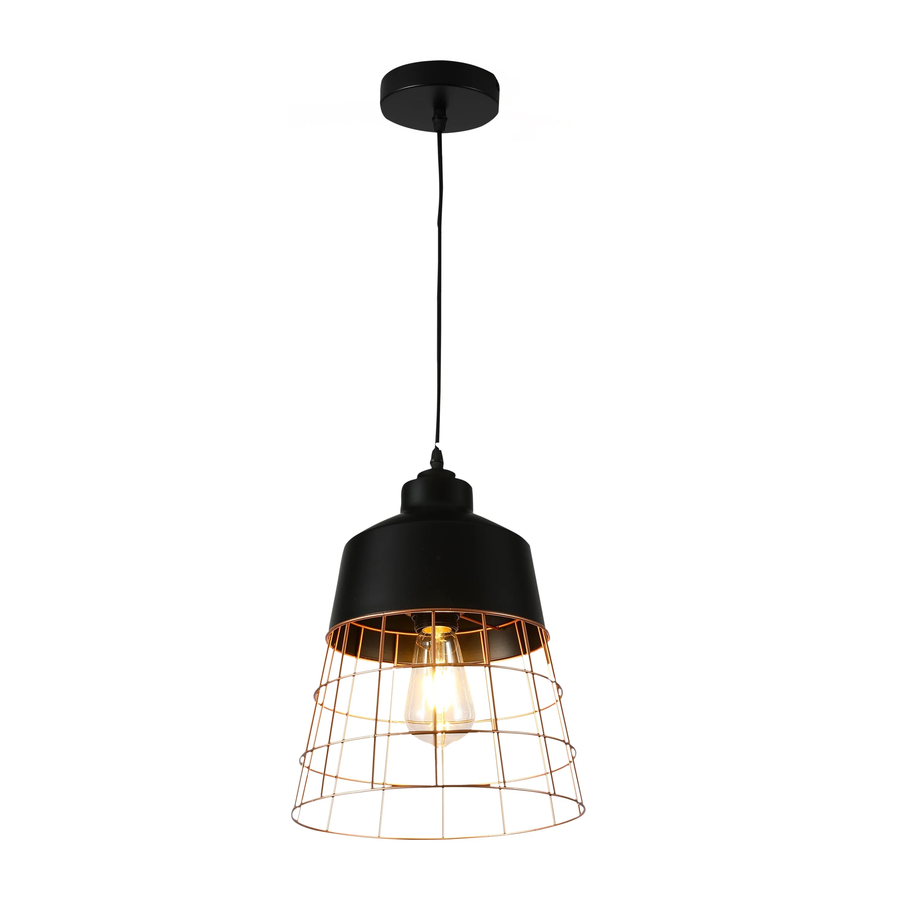 Aurelia Black & Gold Cage Pendant Light