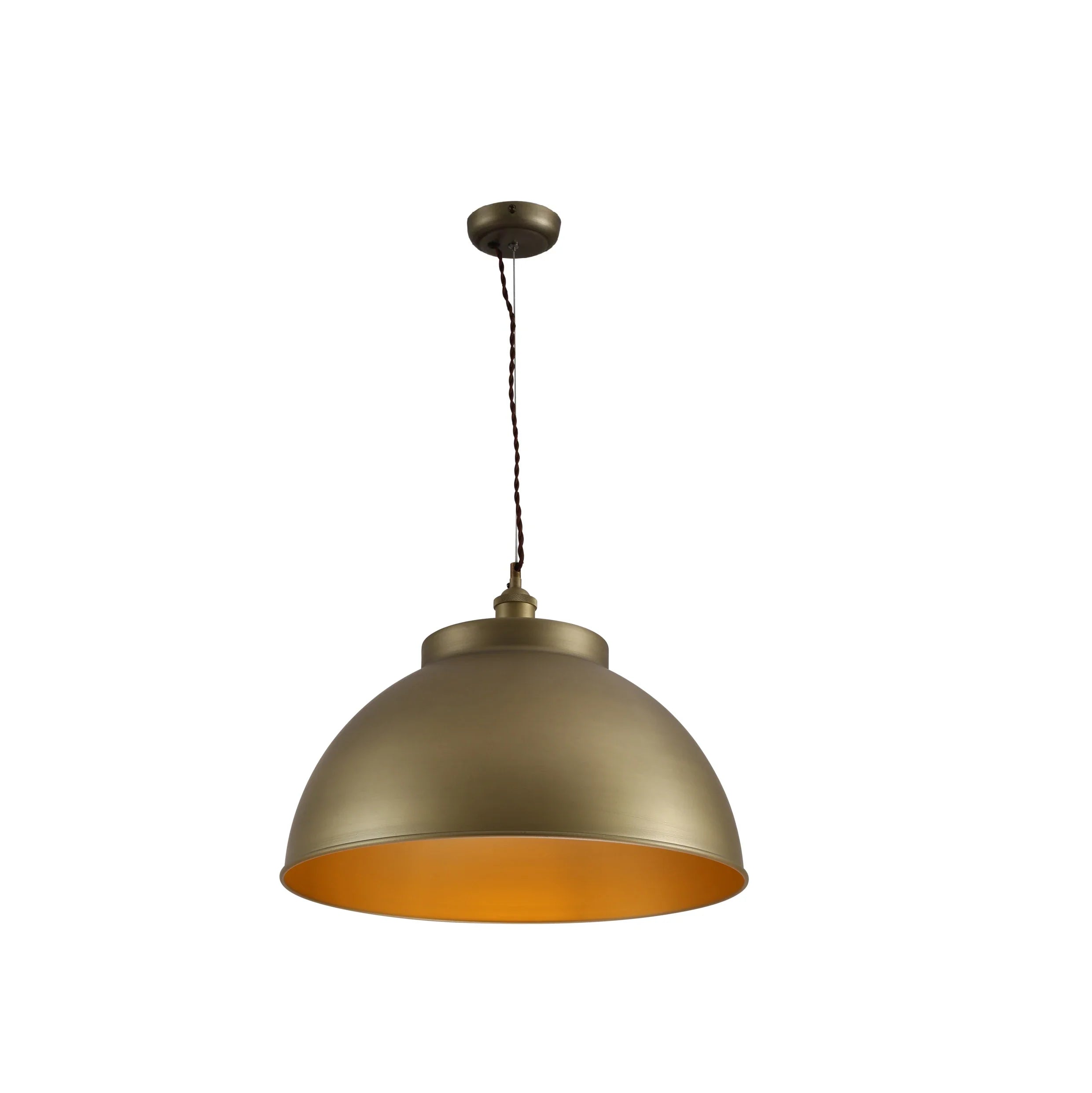 Brooklyn Vintage Metal Dome Pendant Light Pewter Copper Gold Brass E27