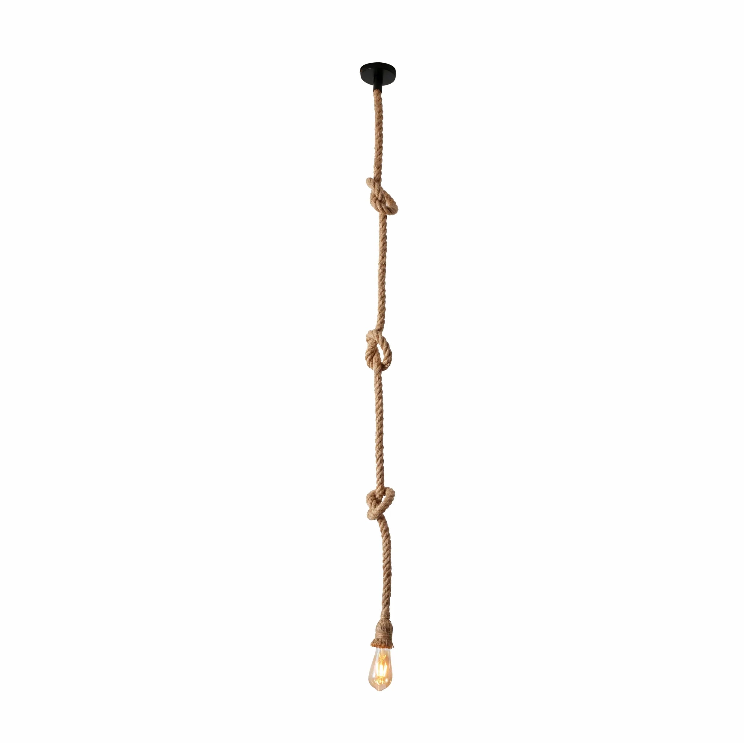 Farmhouse Rustic Hemp Rope Pendant Ceiling Light E27 Fitting