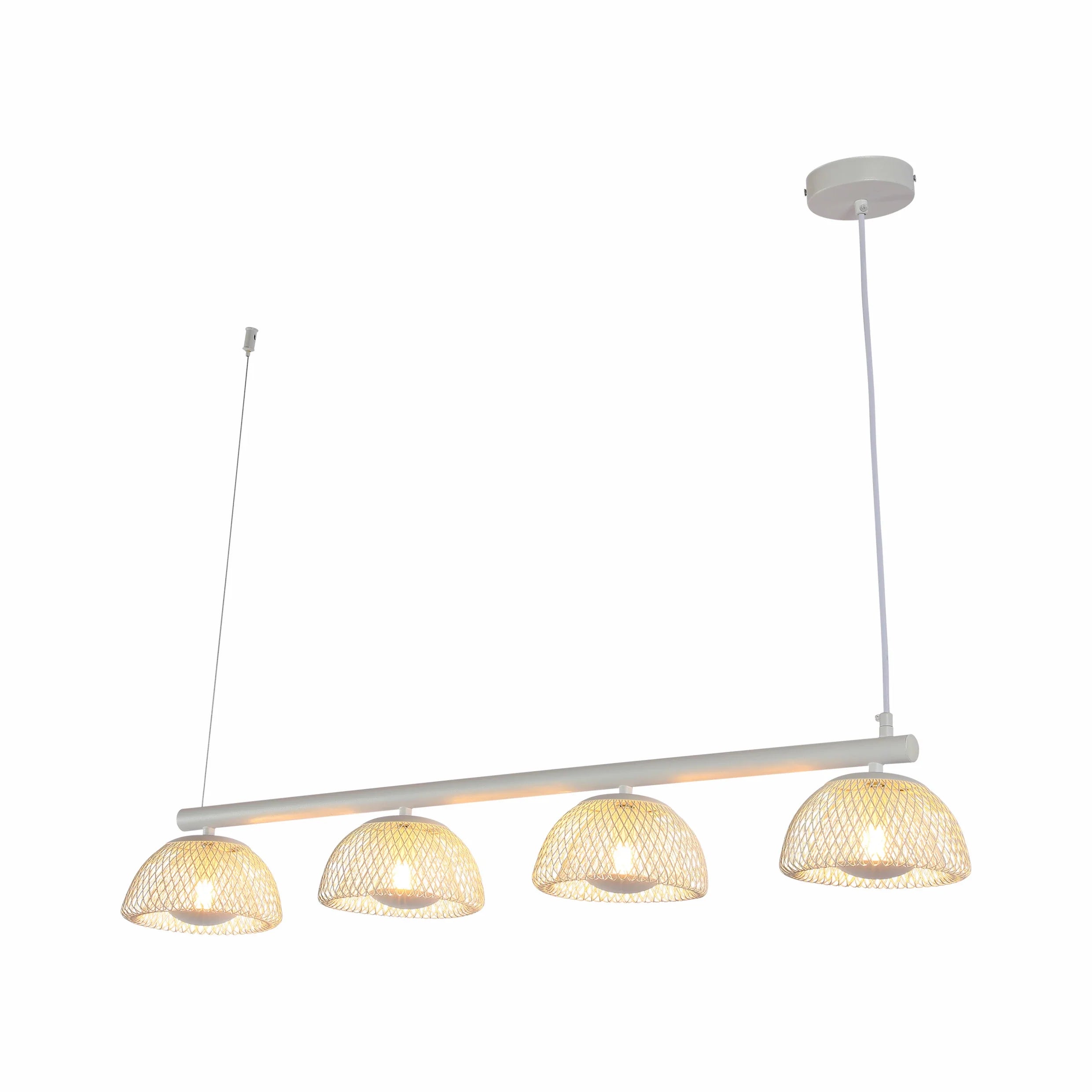 Modern White Mesh Cage Dome Chandelier with G9 Bulbs - 950mm