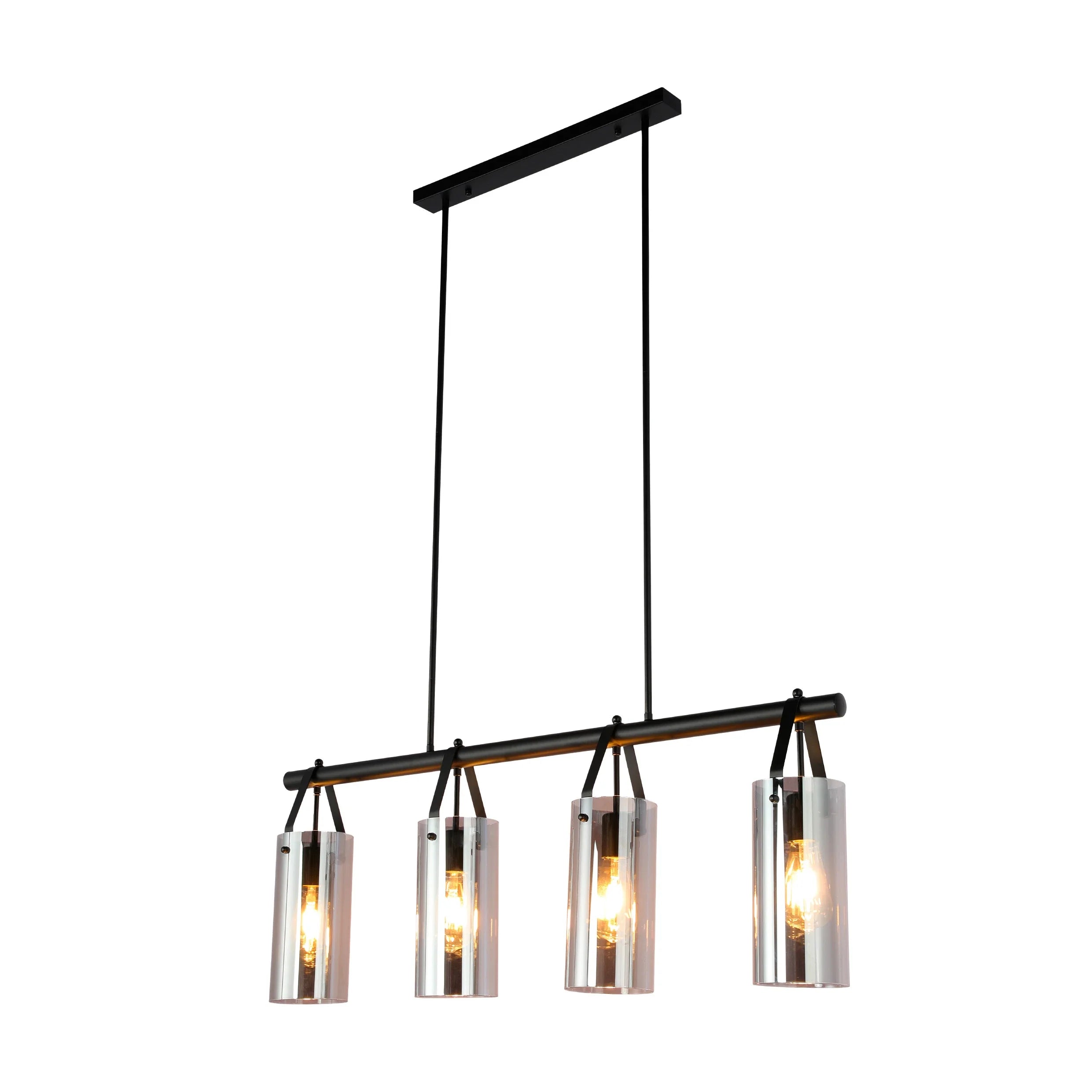 Smoky Glass Chandelier - Linear & Round Variants Adjustable Drop