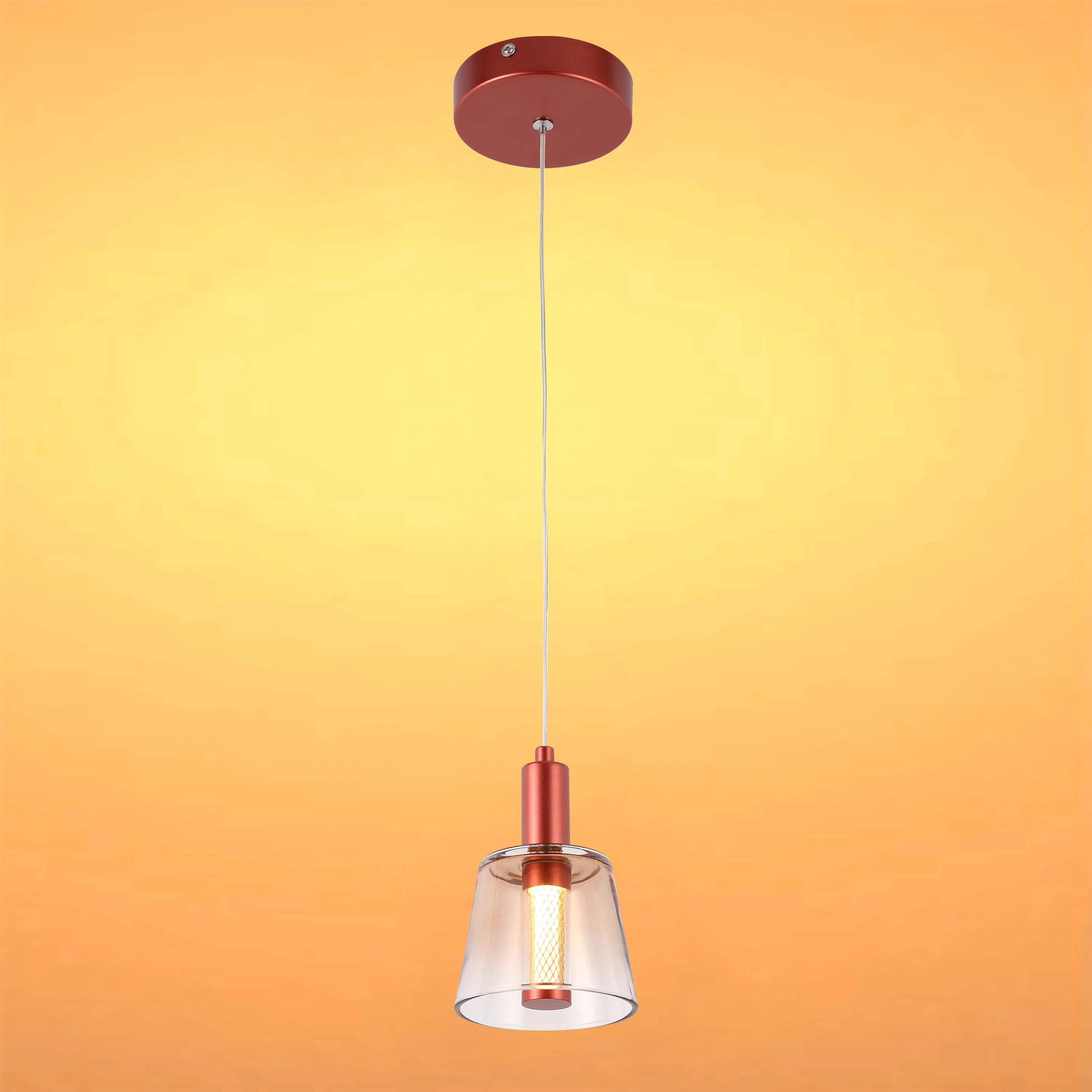 Cross-Hatch Textured Glass Pendant Light - E27 Fitting, 110mm Diameter