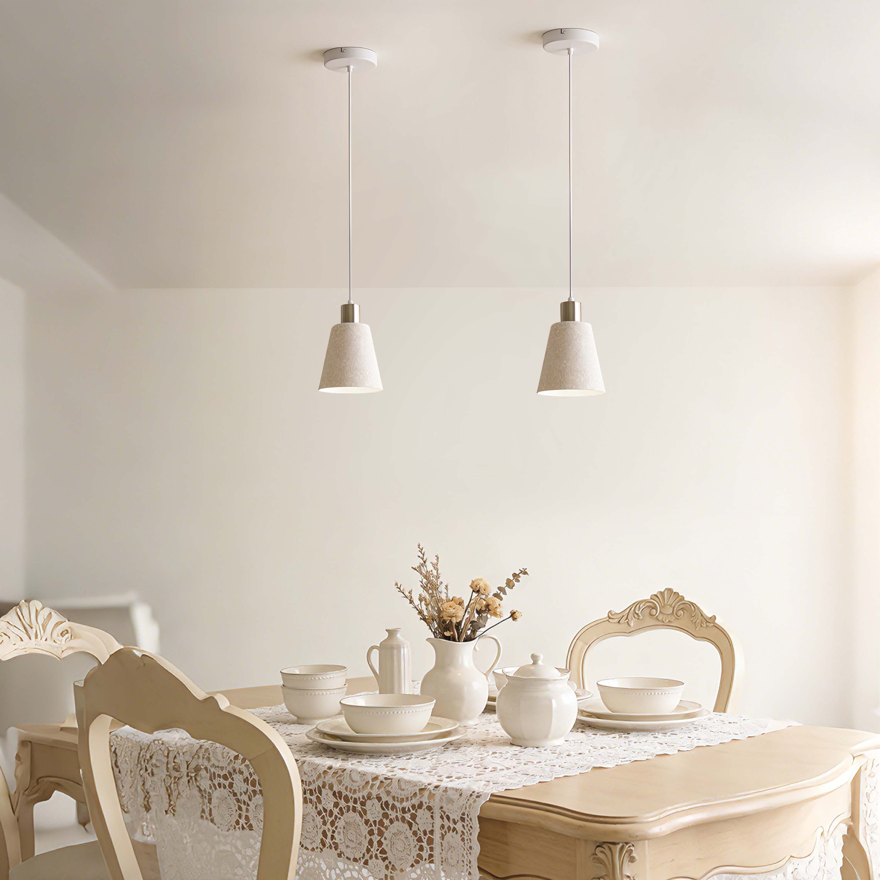 Modern White Speckled & Antique Bronze Cone Pendant Light, E27 (1, 3 & 5-Light Options)