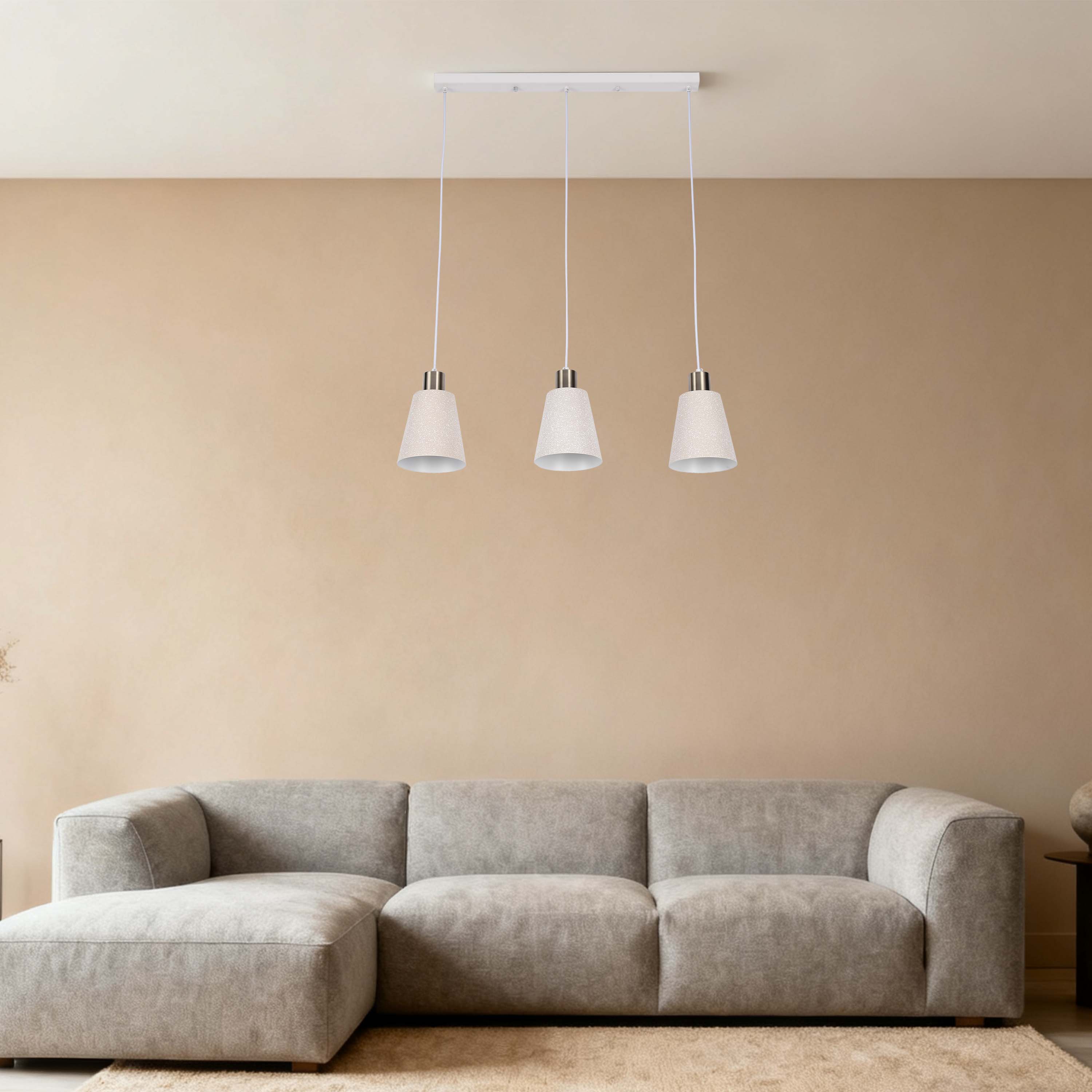 Modern White Speckled & Antique Bronze Cone Pendant Light, E27 (1, 3 & 5-Light Options)