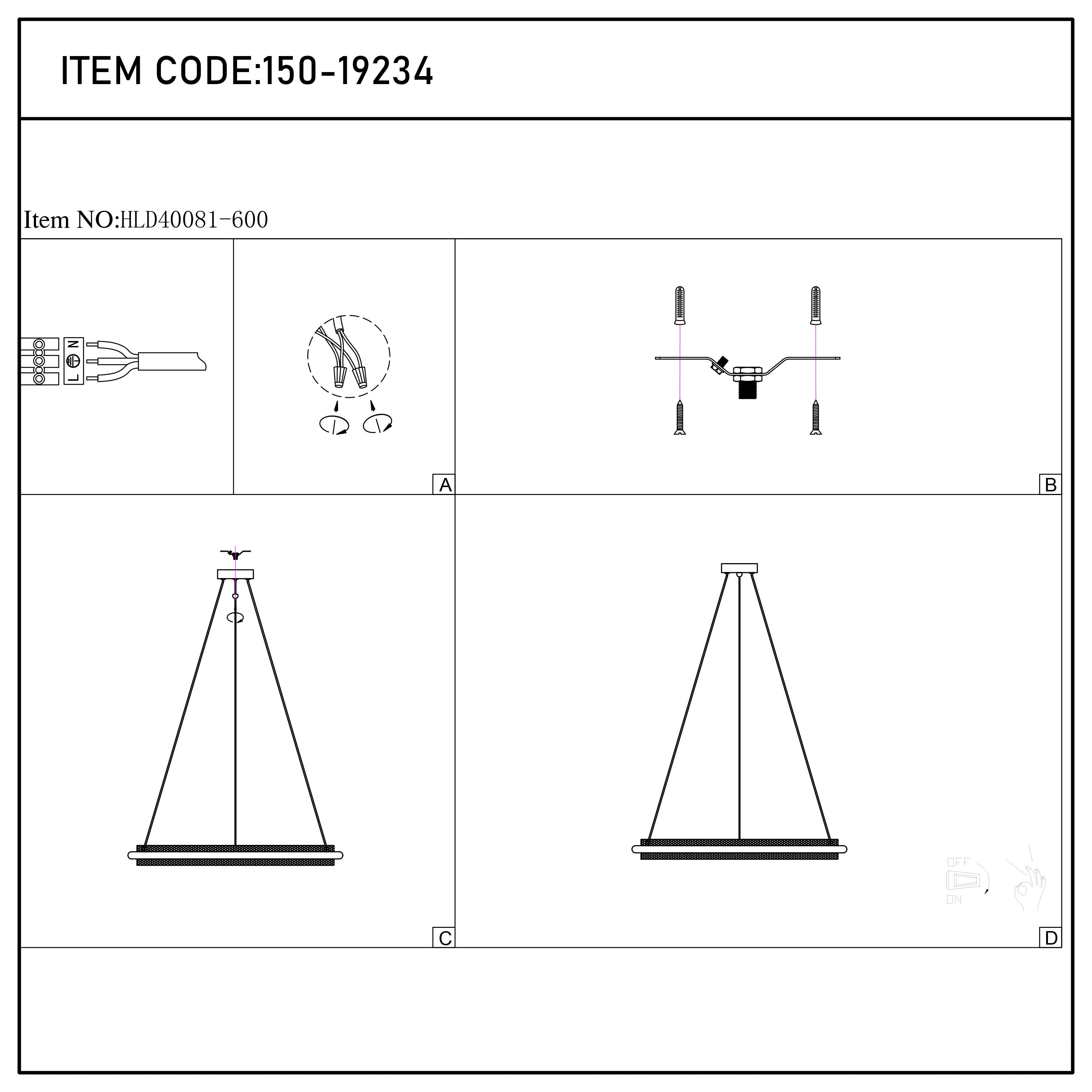 Modern Black & Gold LED Ring Chandelier, 3000K (Single & Double Halo)