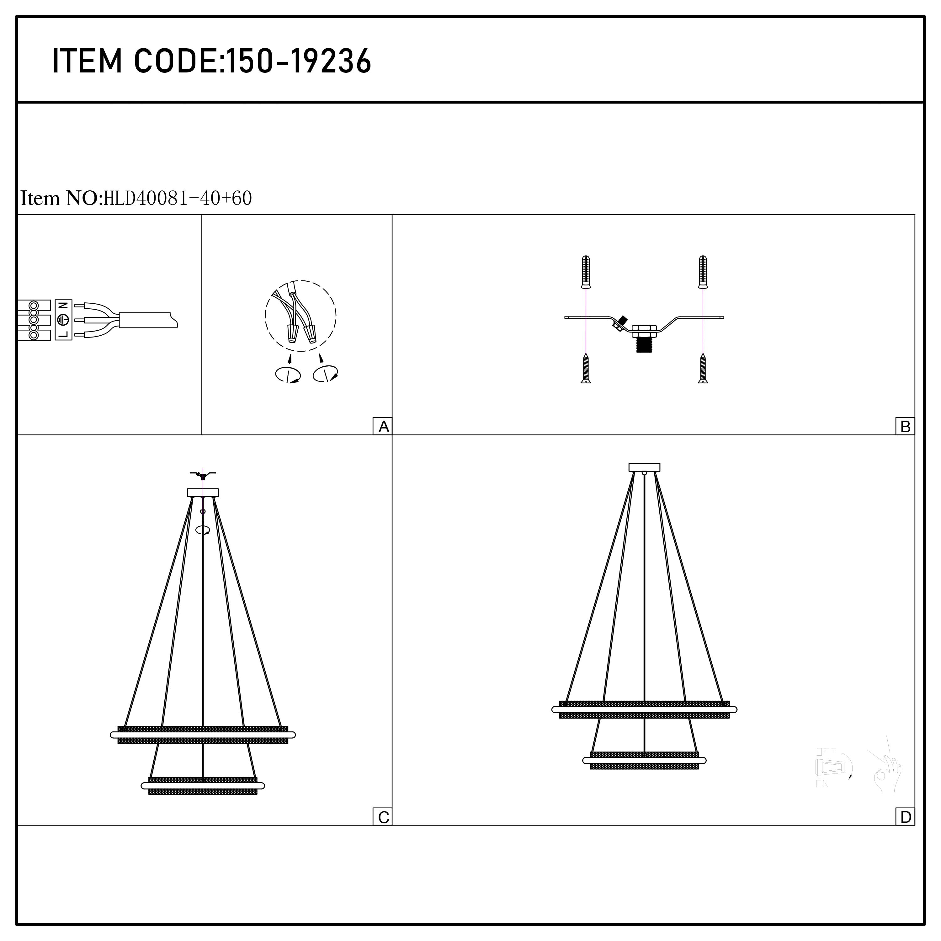 Modern Black & Gold LED Ring Chandelier, 3000K (Single & Double Halo)