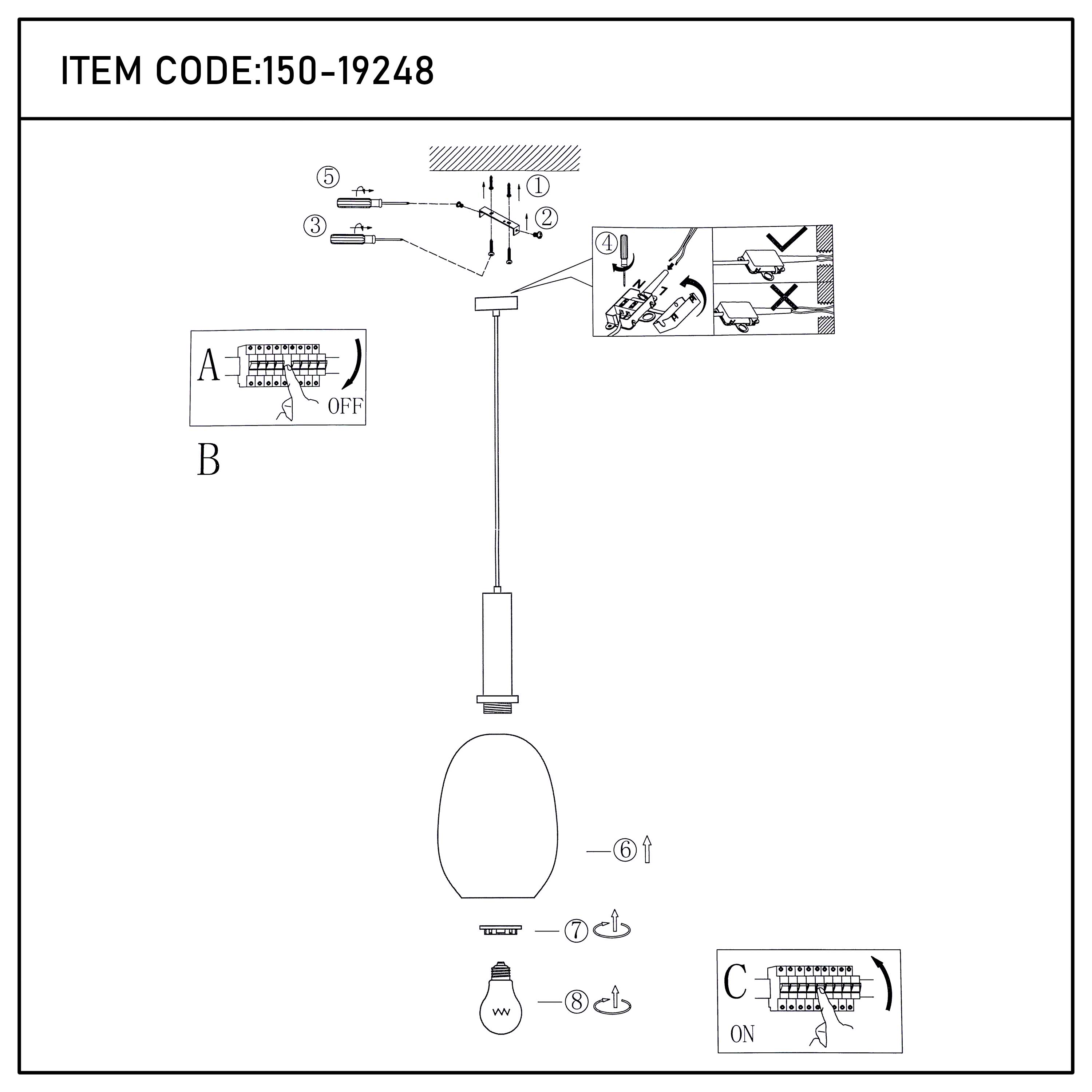 Modern Smoked Grey Textured Glass Pendant Light, E27 Dimmable