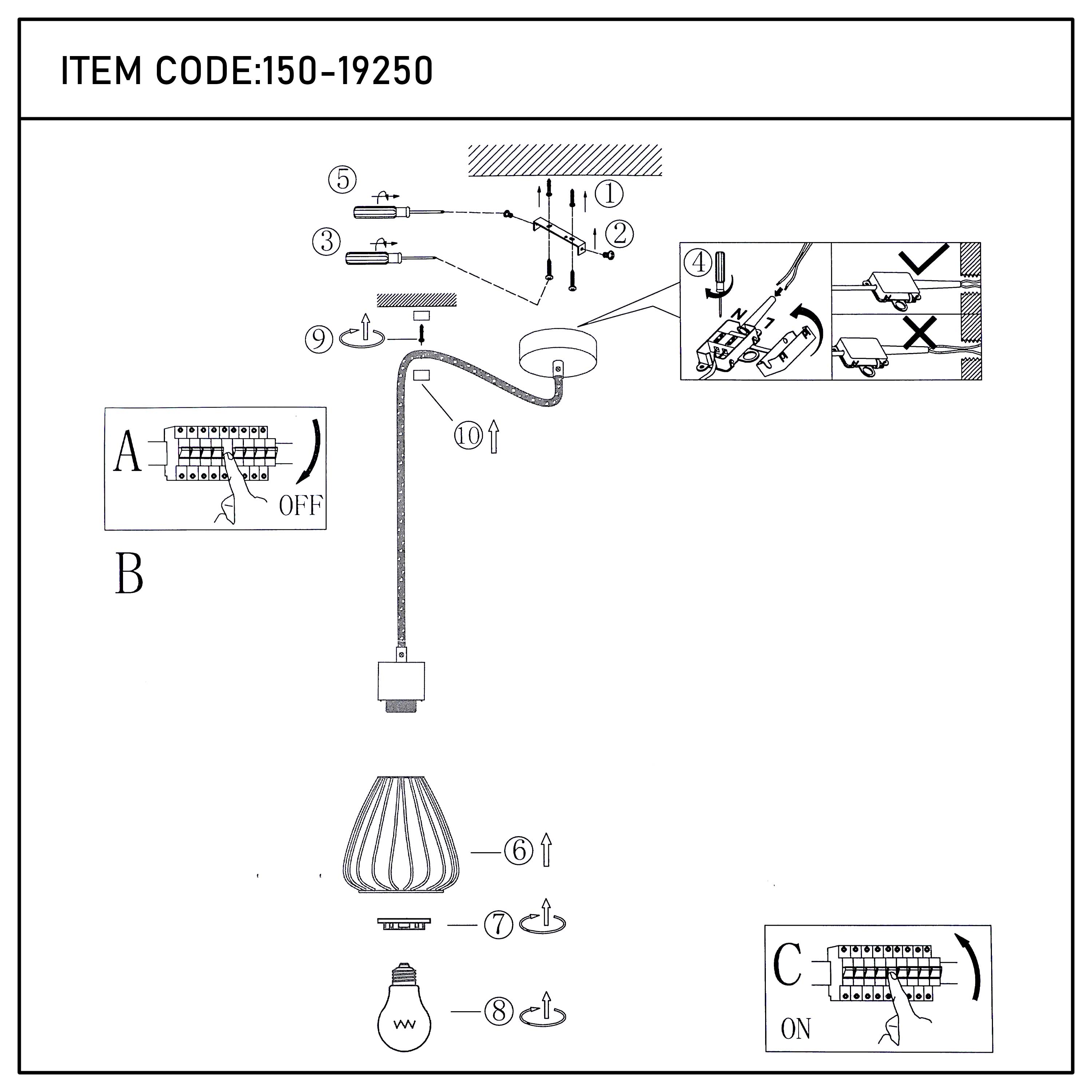 Industrial Wire Cage Pendant Light with Hemp Rope, E27 Dimmable