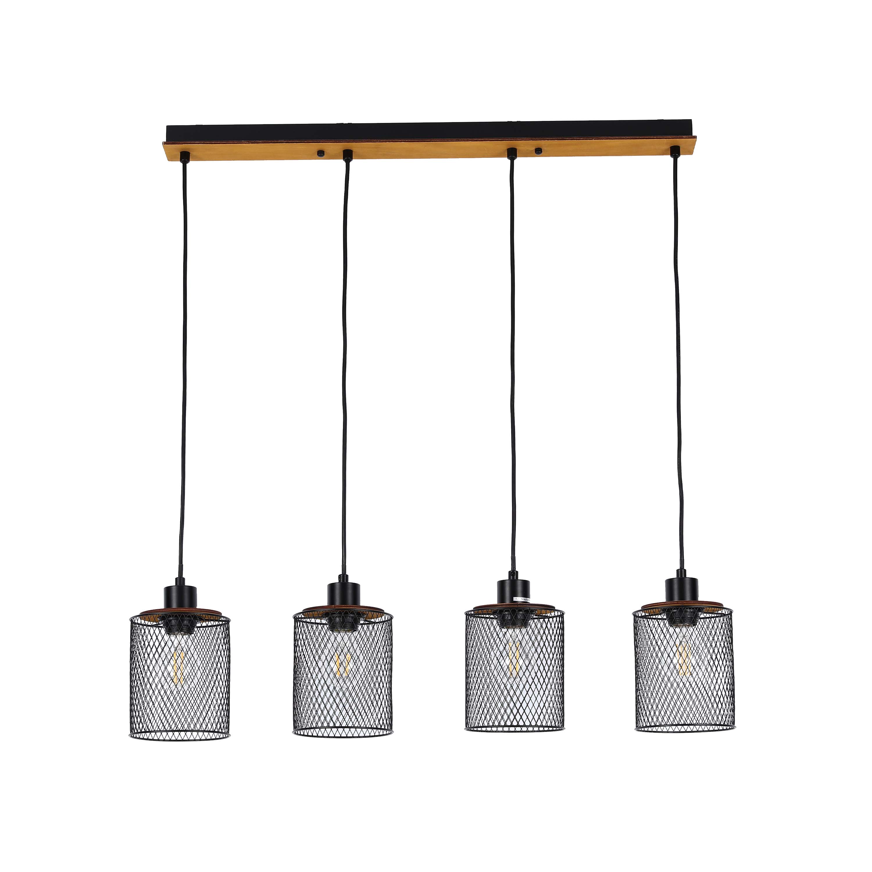 Industrial Mesh Cylinder Pendant Light, 1 & 4-Light E27 Dimmable