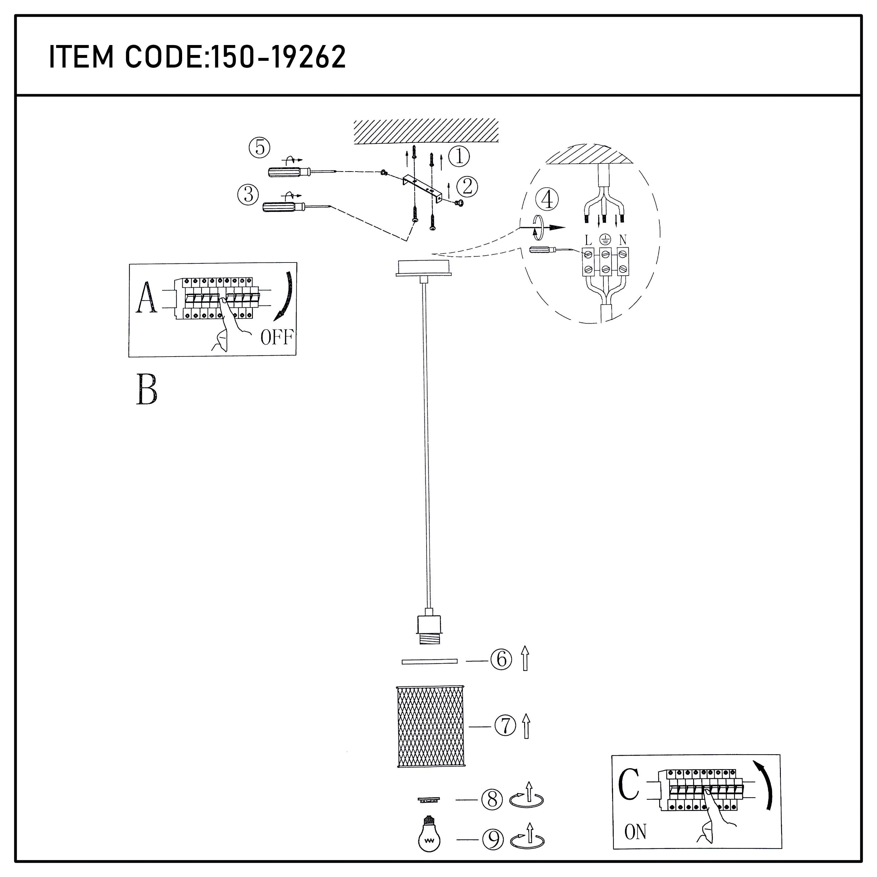 Industrial Mesh Cylinder Pendant Light, 1 & 4-Light E27 Dimmable