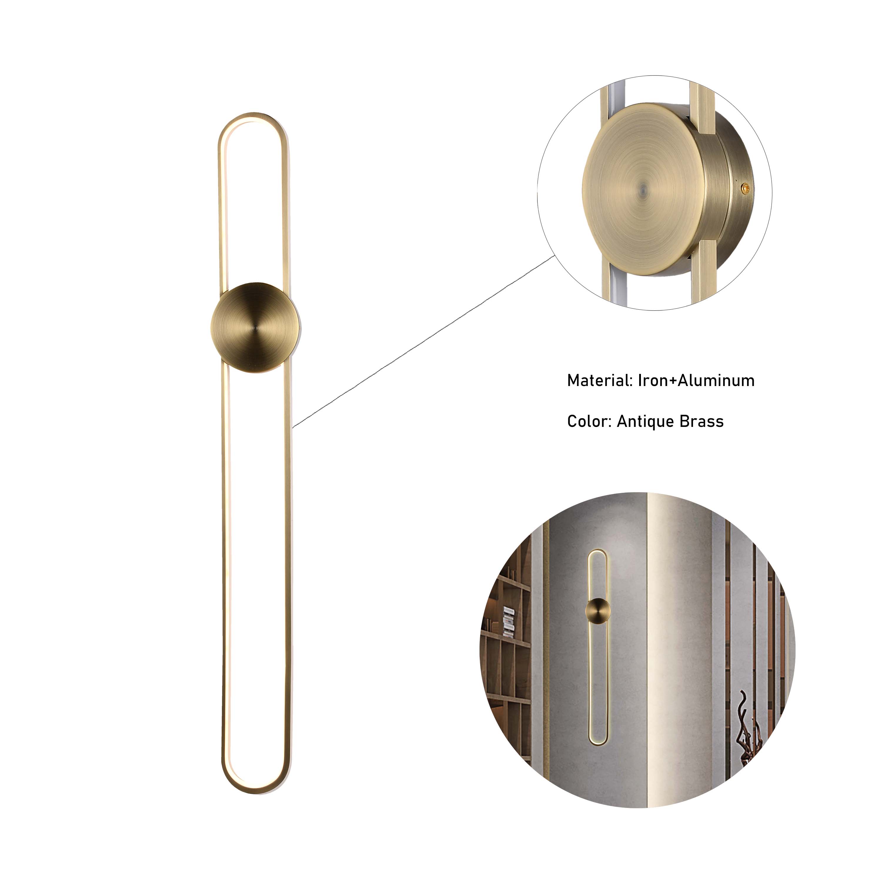 Modern Linear LED Wall Sconce, 3CCT Selectable Light (60cm / 90cm)