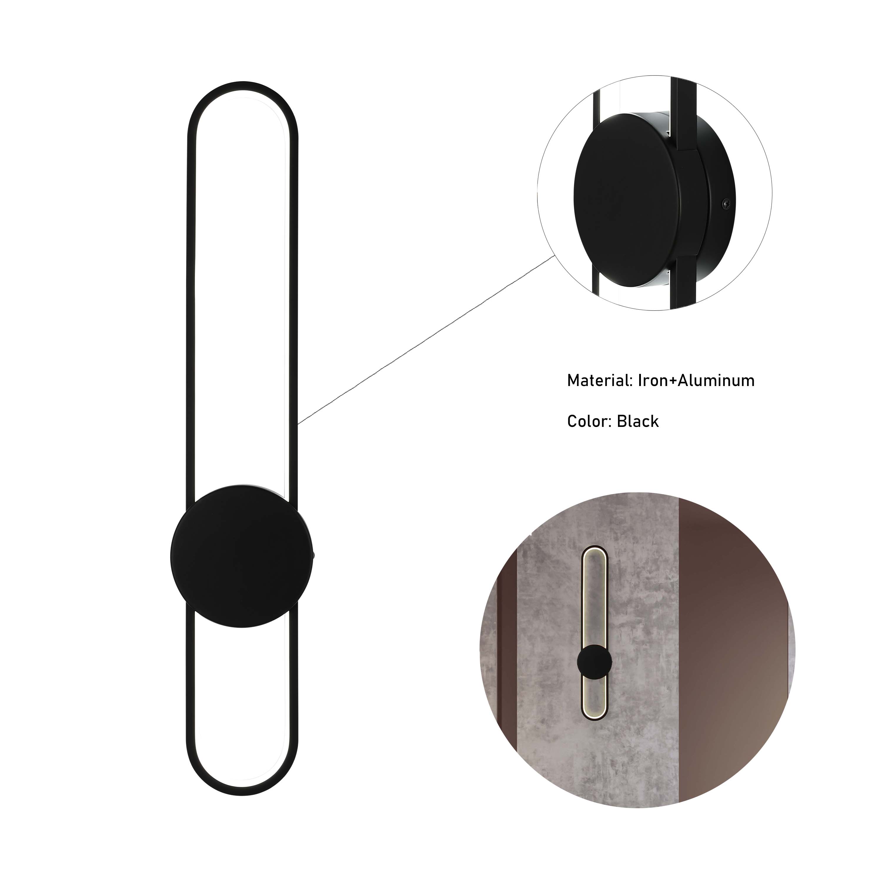 Modern Linear LED Wall Sconce, 3CCT Selectable Light (60cm / 90cm)