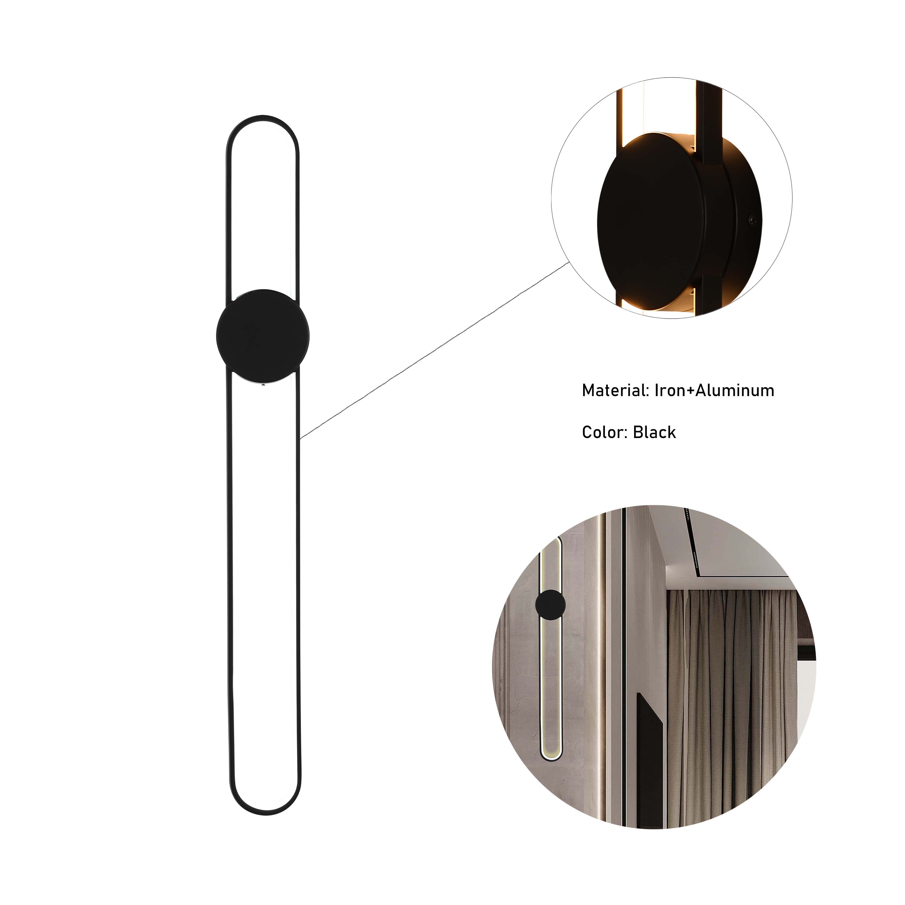 Modern Linear LED Wall Sconce, 3CCT Selectable Light (60cm / 90cm)