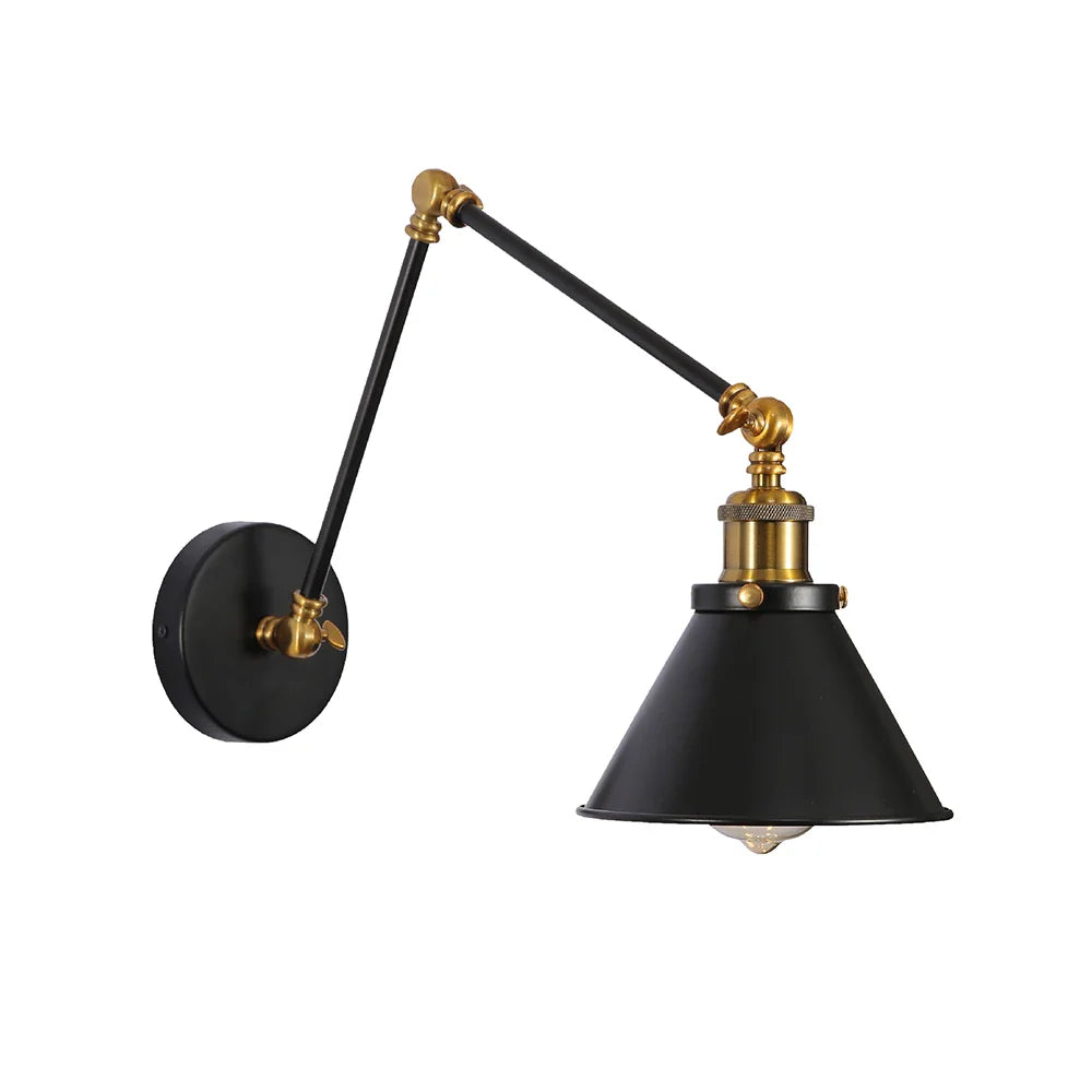 Metal Hinged Cone Wall Light E27 Fitting