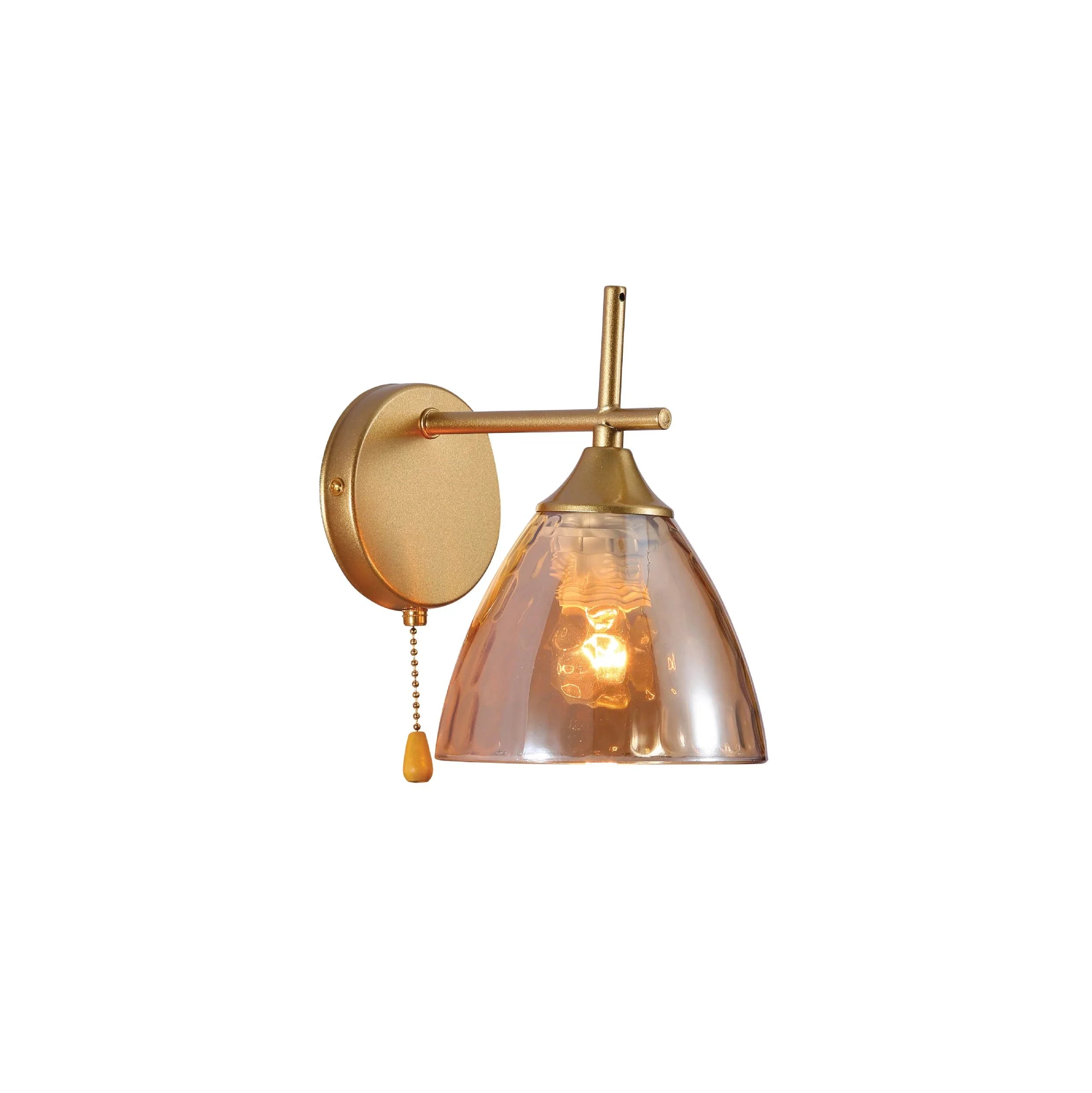 Modern Cone Glass Wall Light E27 with Pull Down Switch