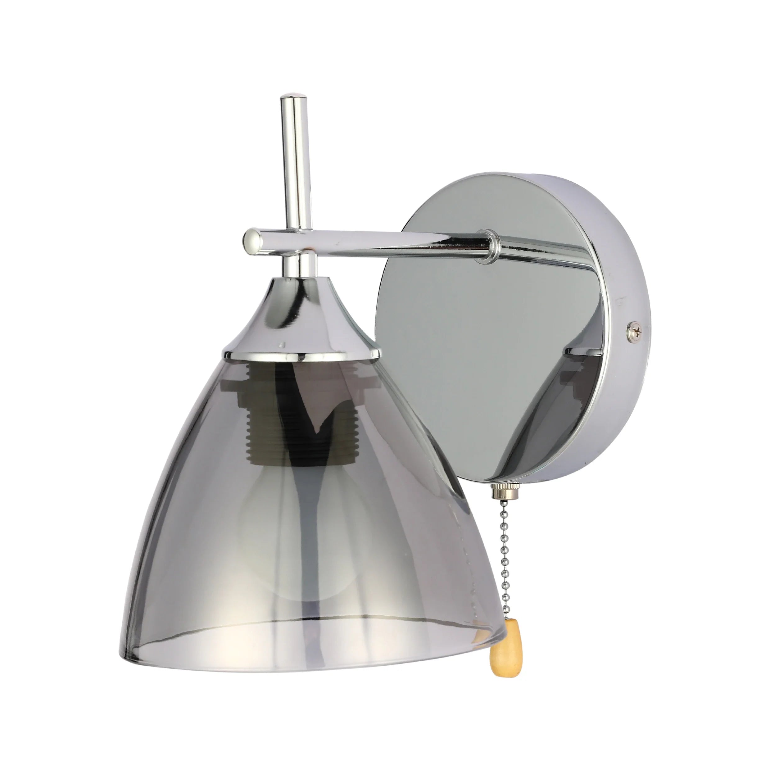 Modern Cone Glass Wall Light E27 with Pull Down Switch