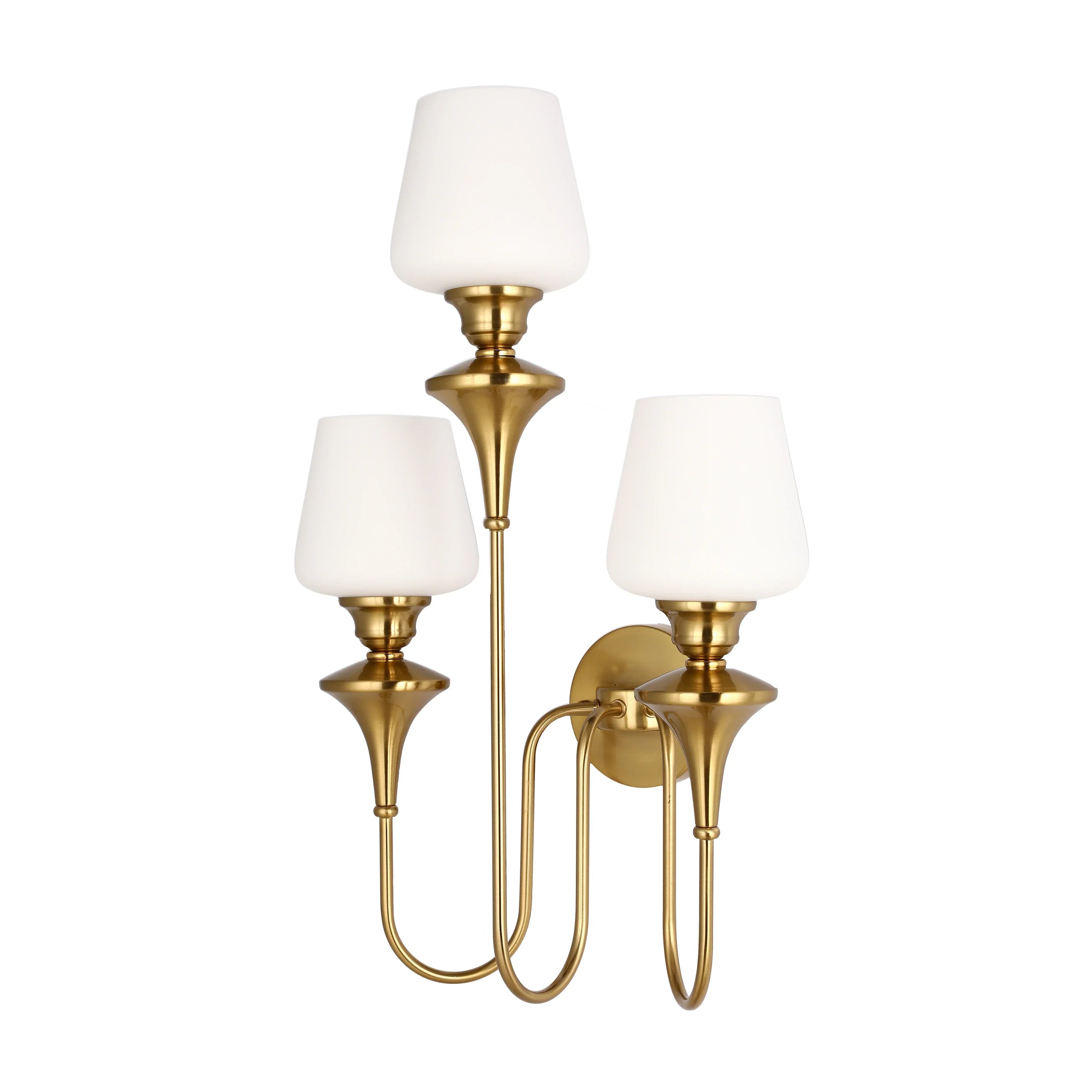 White & Gold Wall Light - Single, Double, or Triple