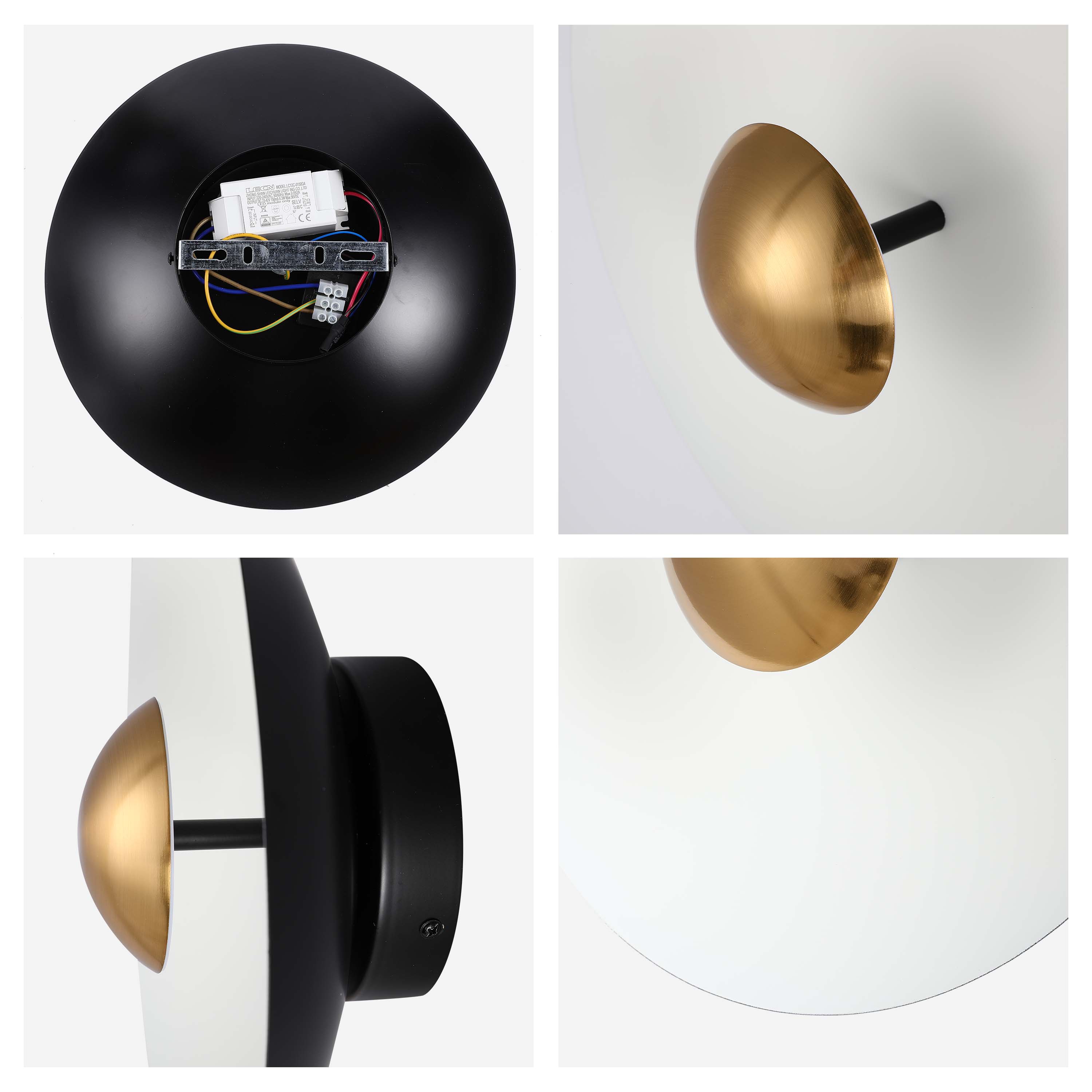 Modern Circular LED Wall Sconce with Gold Accent (White, Pink, Blue), 6W 3000K