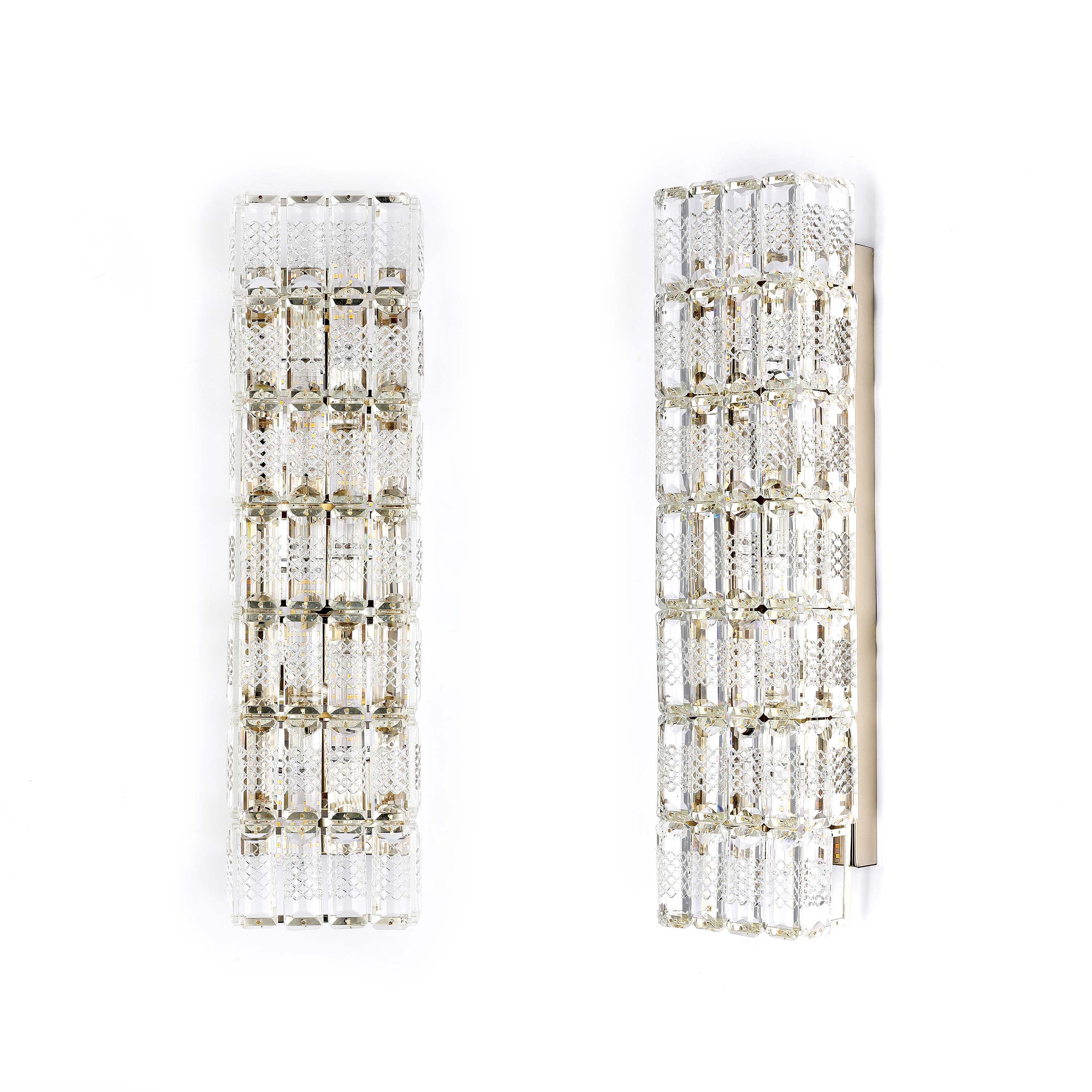Premium Gold Textured Crystal Wall Sconce, E14 Dimmable