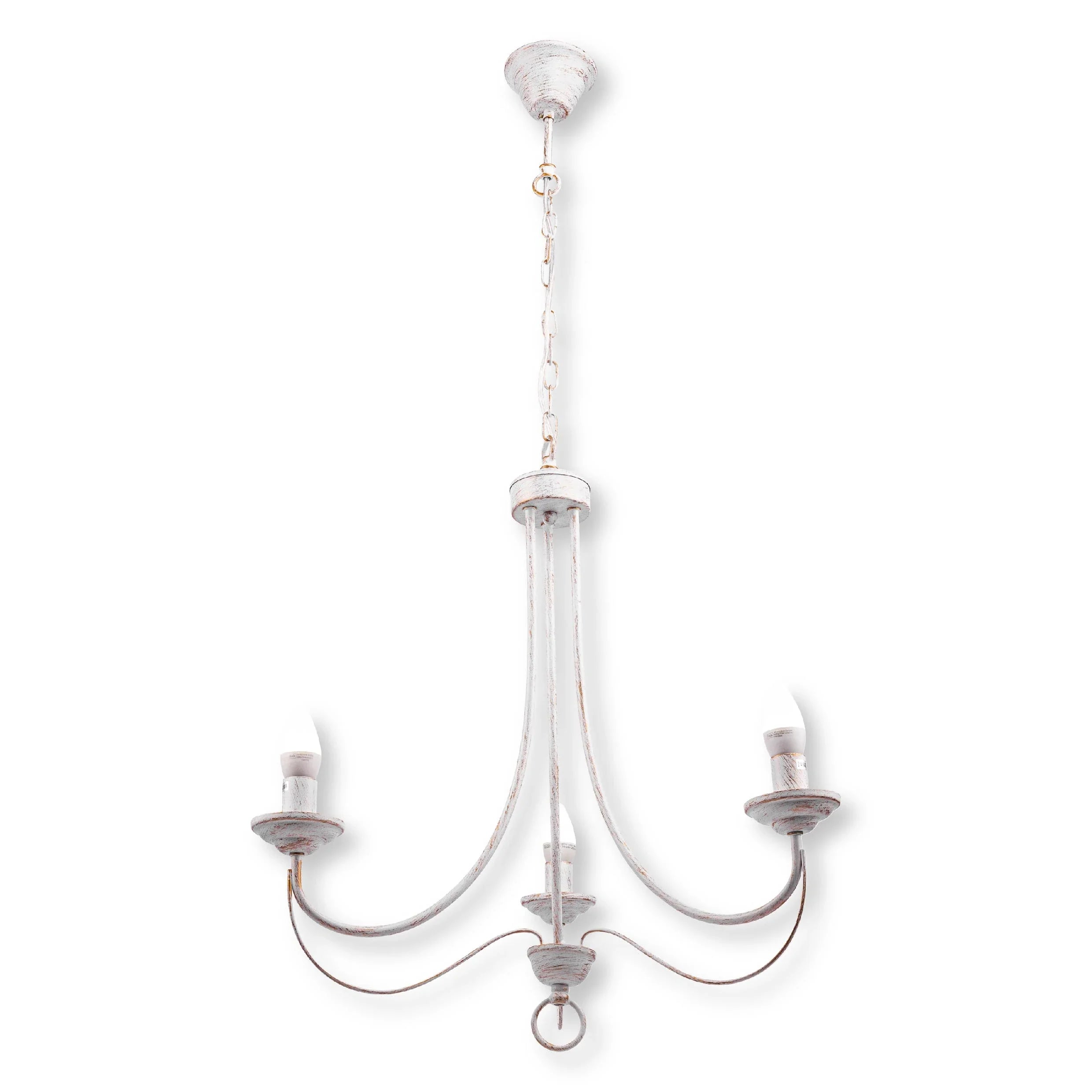 Gold Brushed White Rice Minimalist Arm Candle Ceiling Chandelier Light