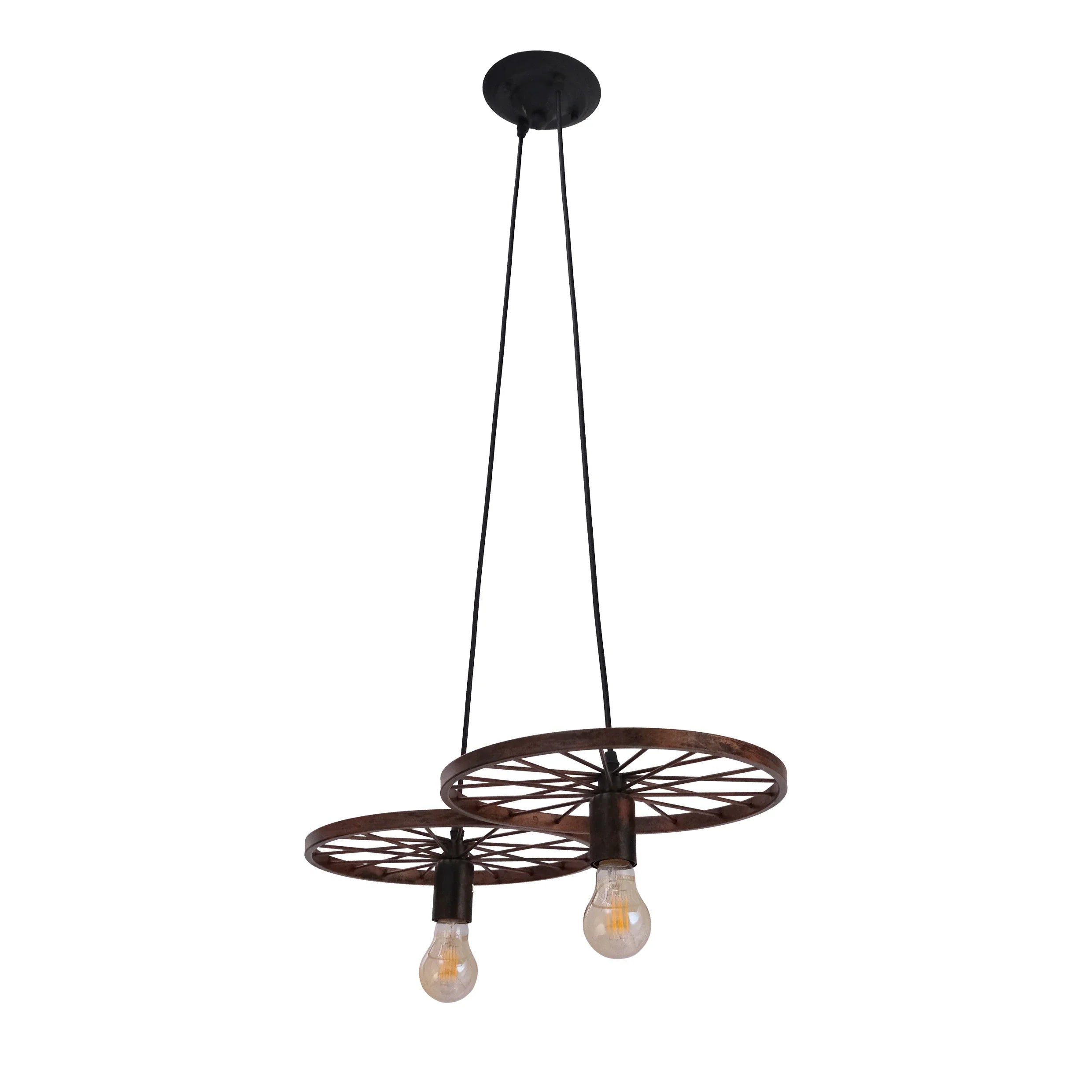 Vintage Industrial Wagon Wheel Chandelier Pendant Ceiling Light E27