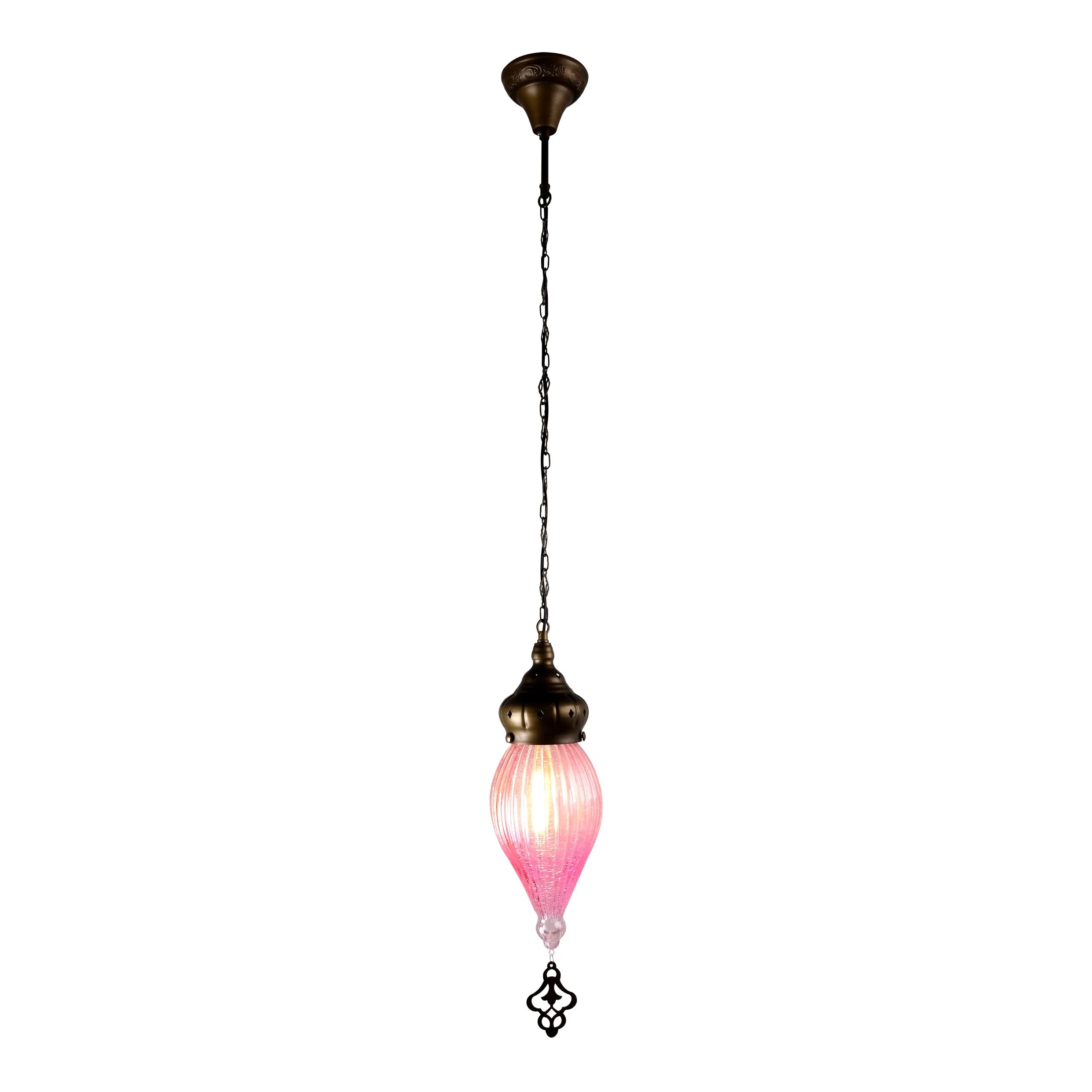 Moroccan Style Antique Brass Glass Oriental Ceiling Pendant Light E27
