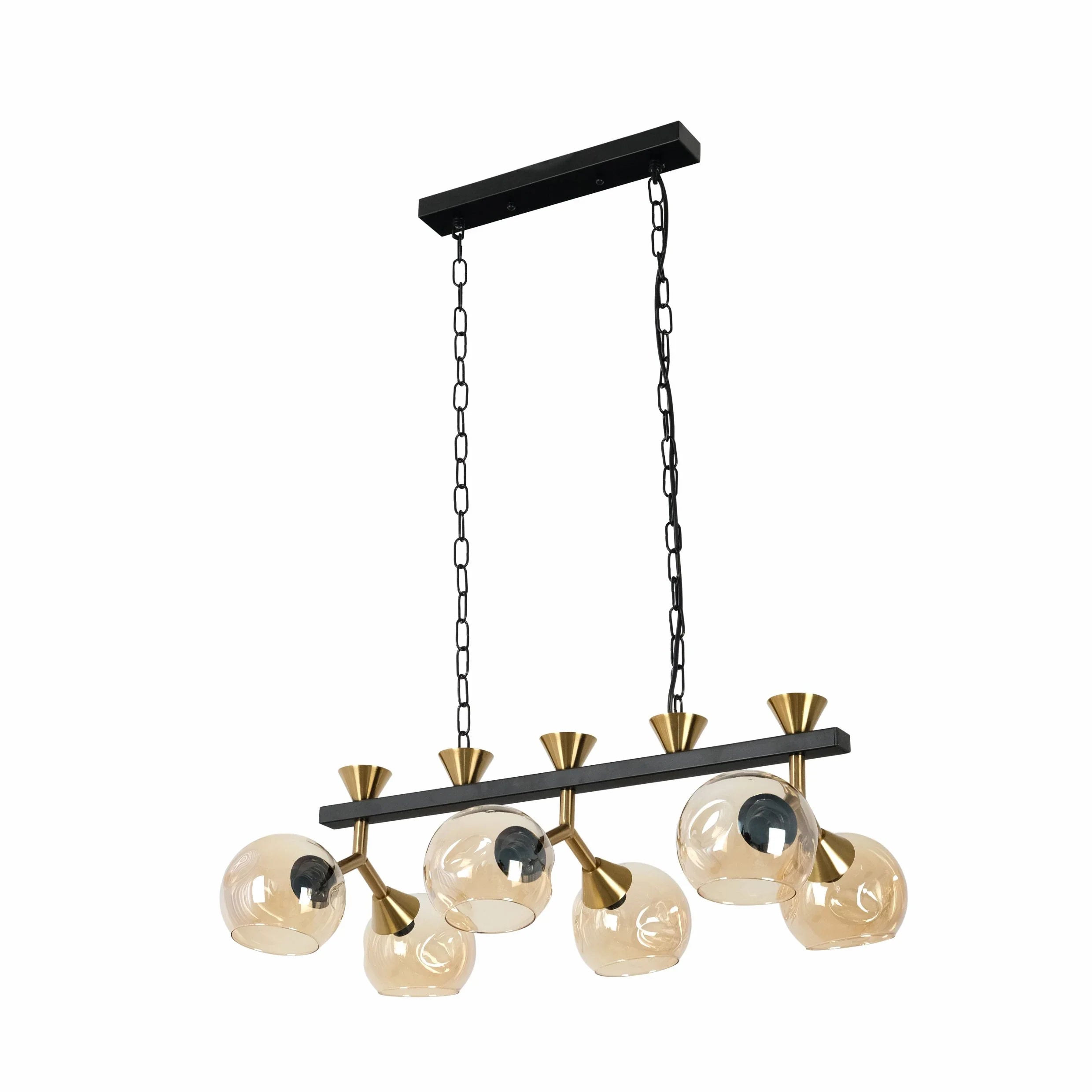 Locanda Amber Glass Island Chandelier Ceiling Light E14