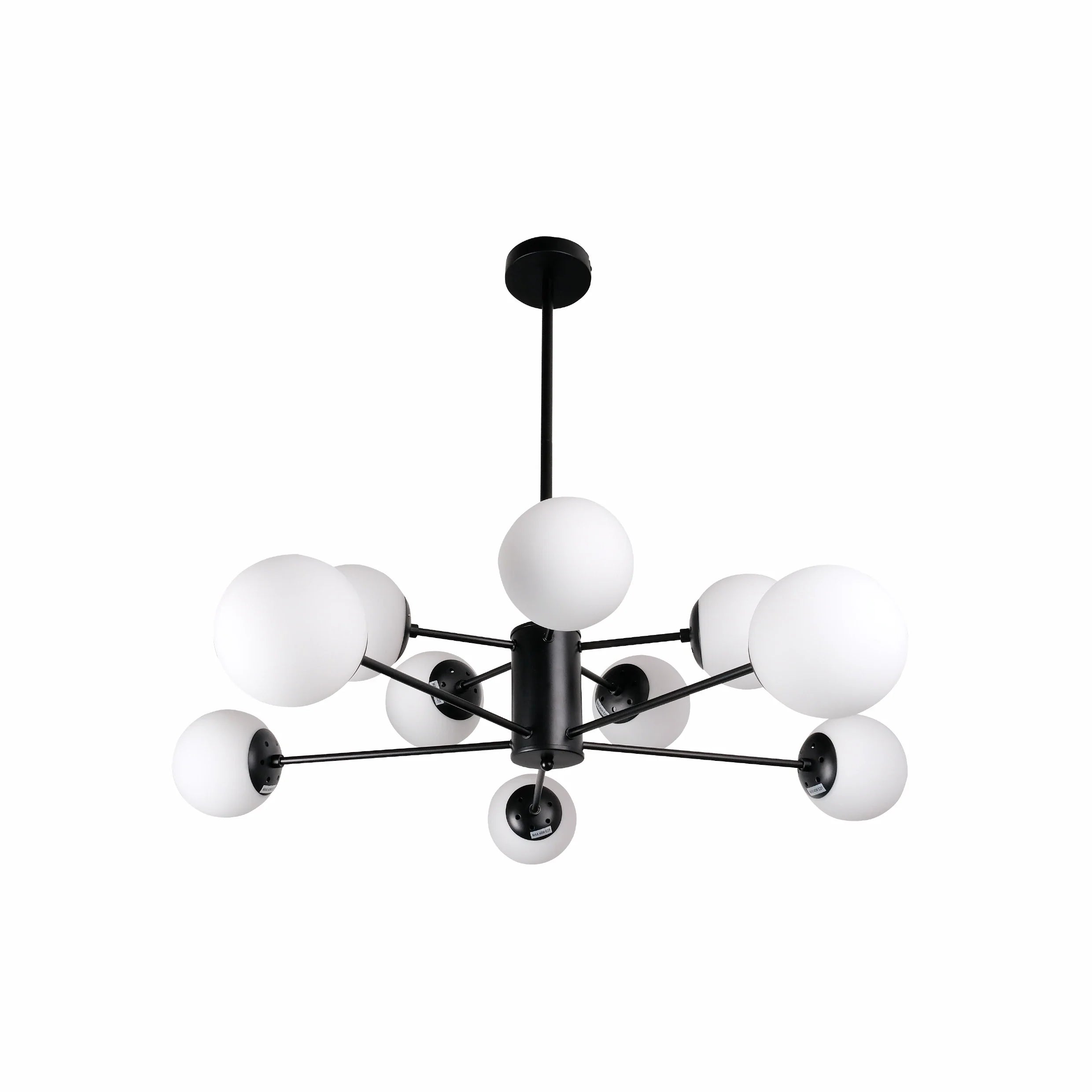 Snowflake Opal Globe Glass Black Body Ceiling Light E27