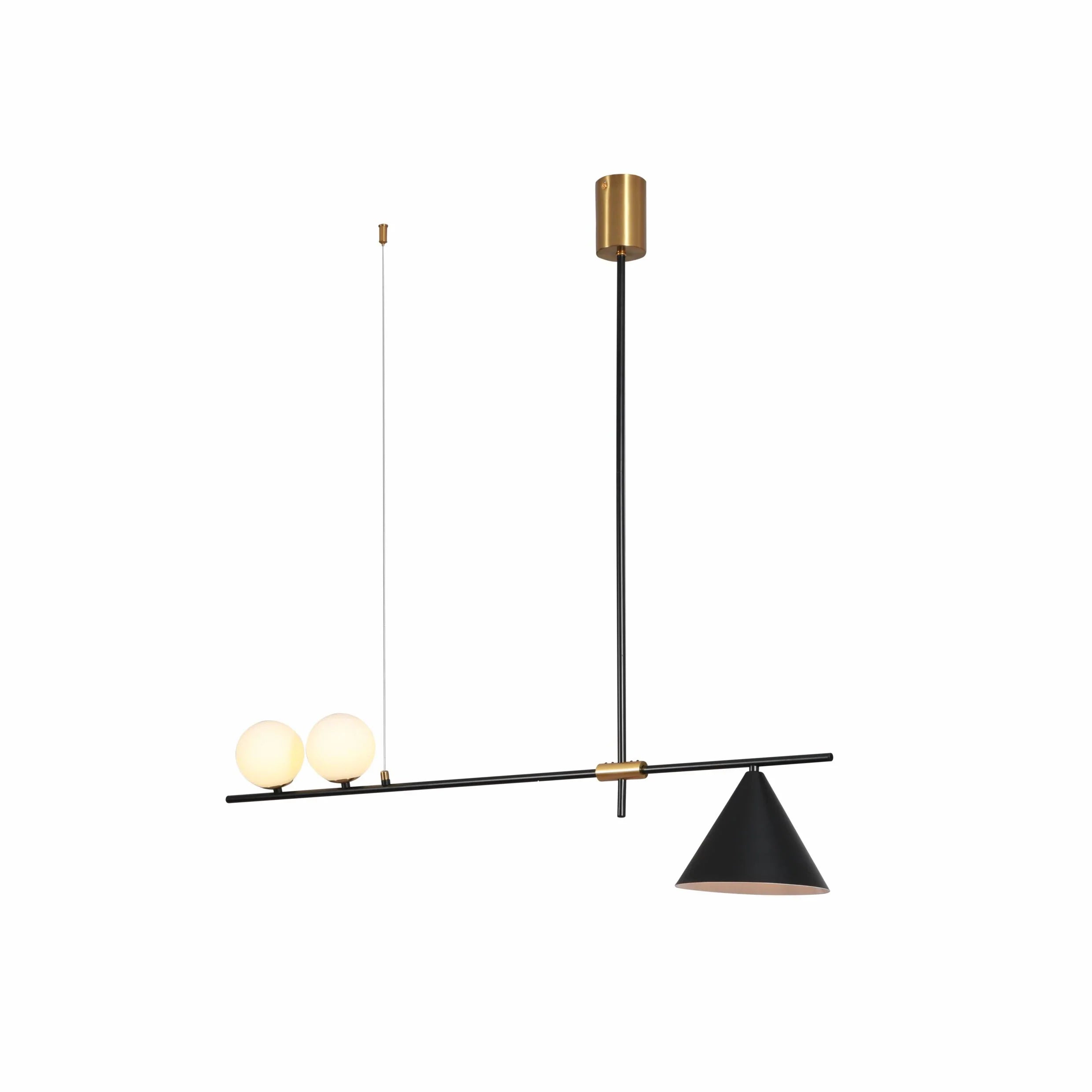 Nordic Modern Island Chandelier Ceiling Light G9 and E27 Black or Gold Funnel Opal Globe