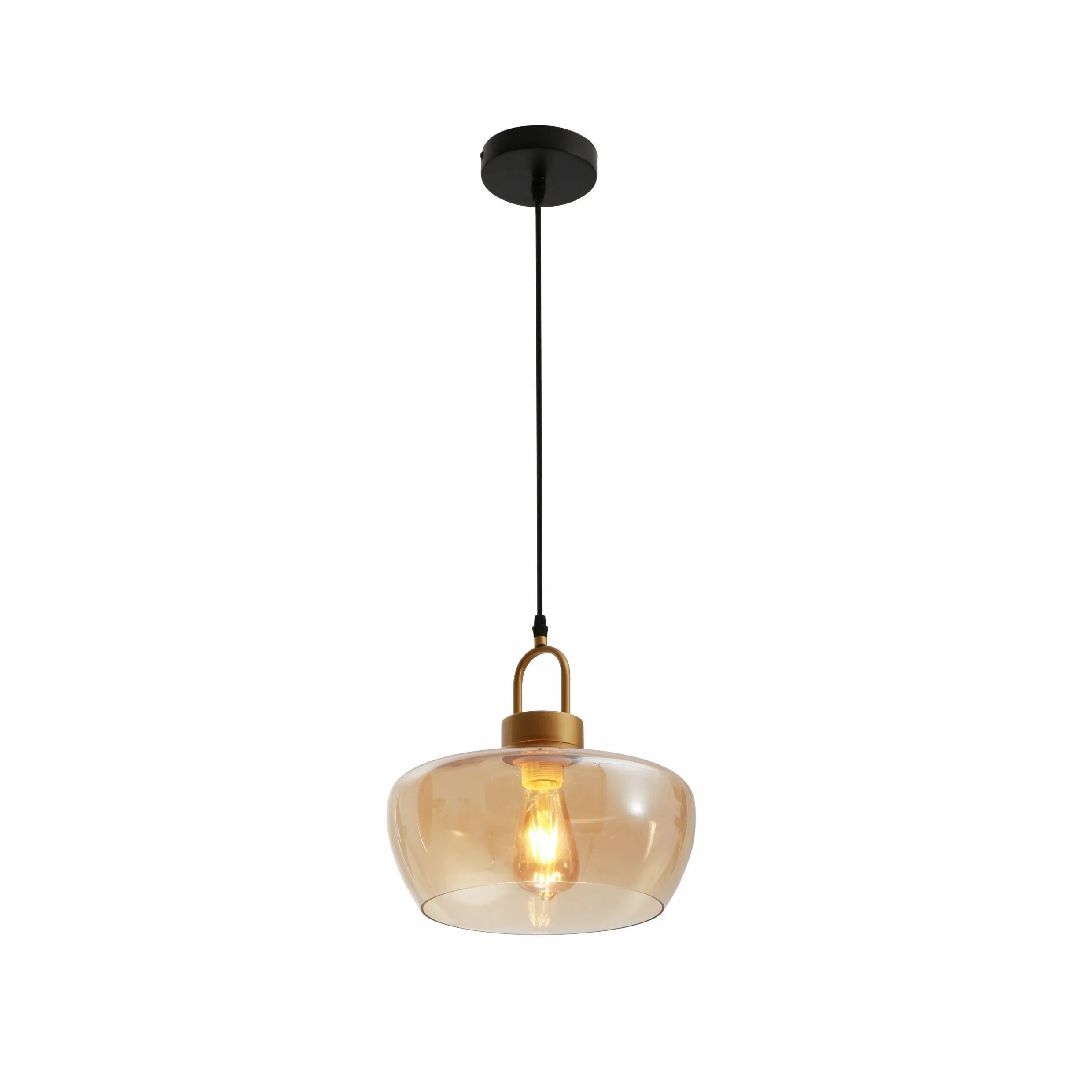 Miele Grande Amber Glass Pendant Ceiling Light E27
