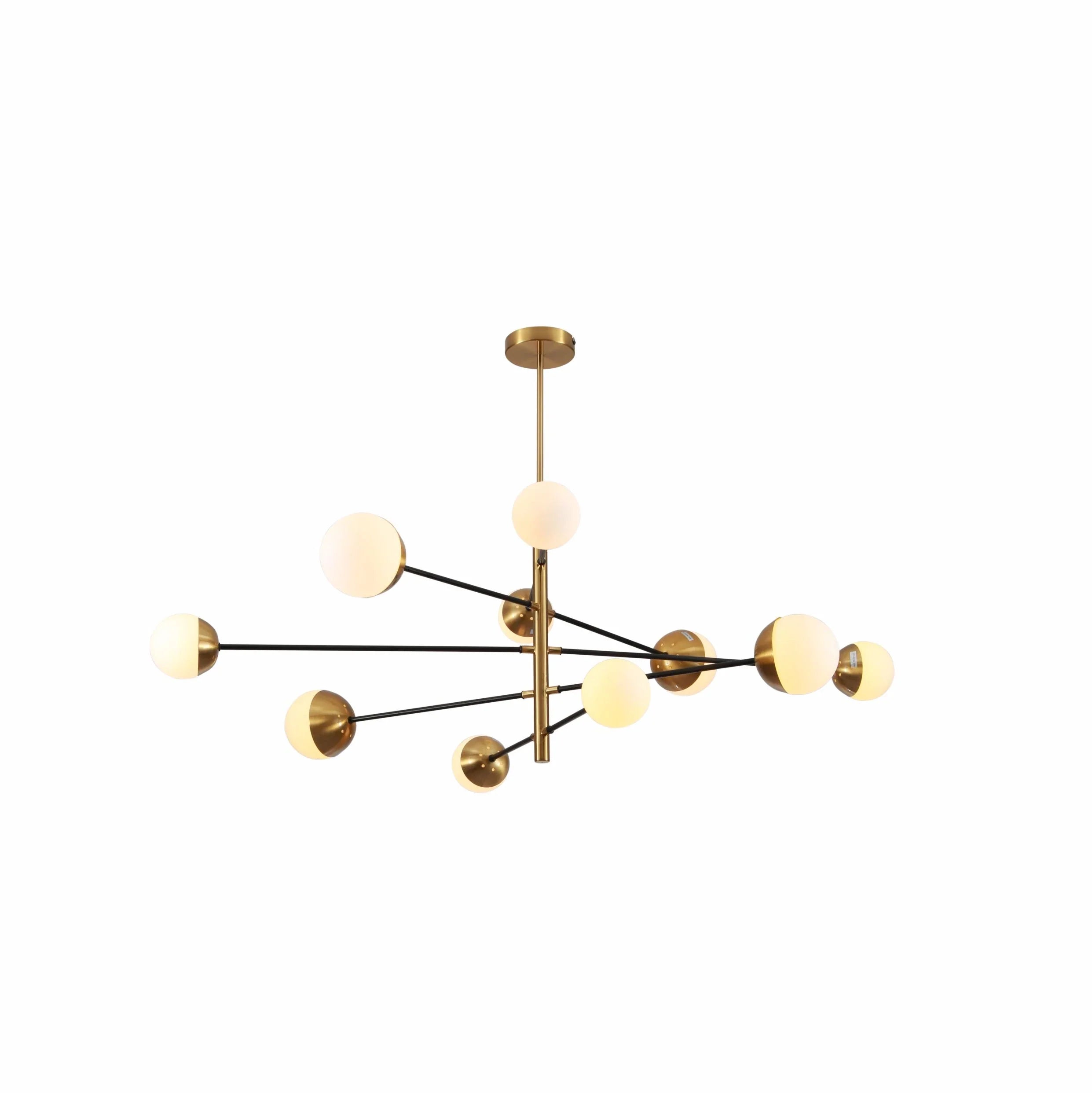 Opal Globe Glass Gold Metal Body Modern Nordic Chandelier Ceiling Light 10xG9s