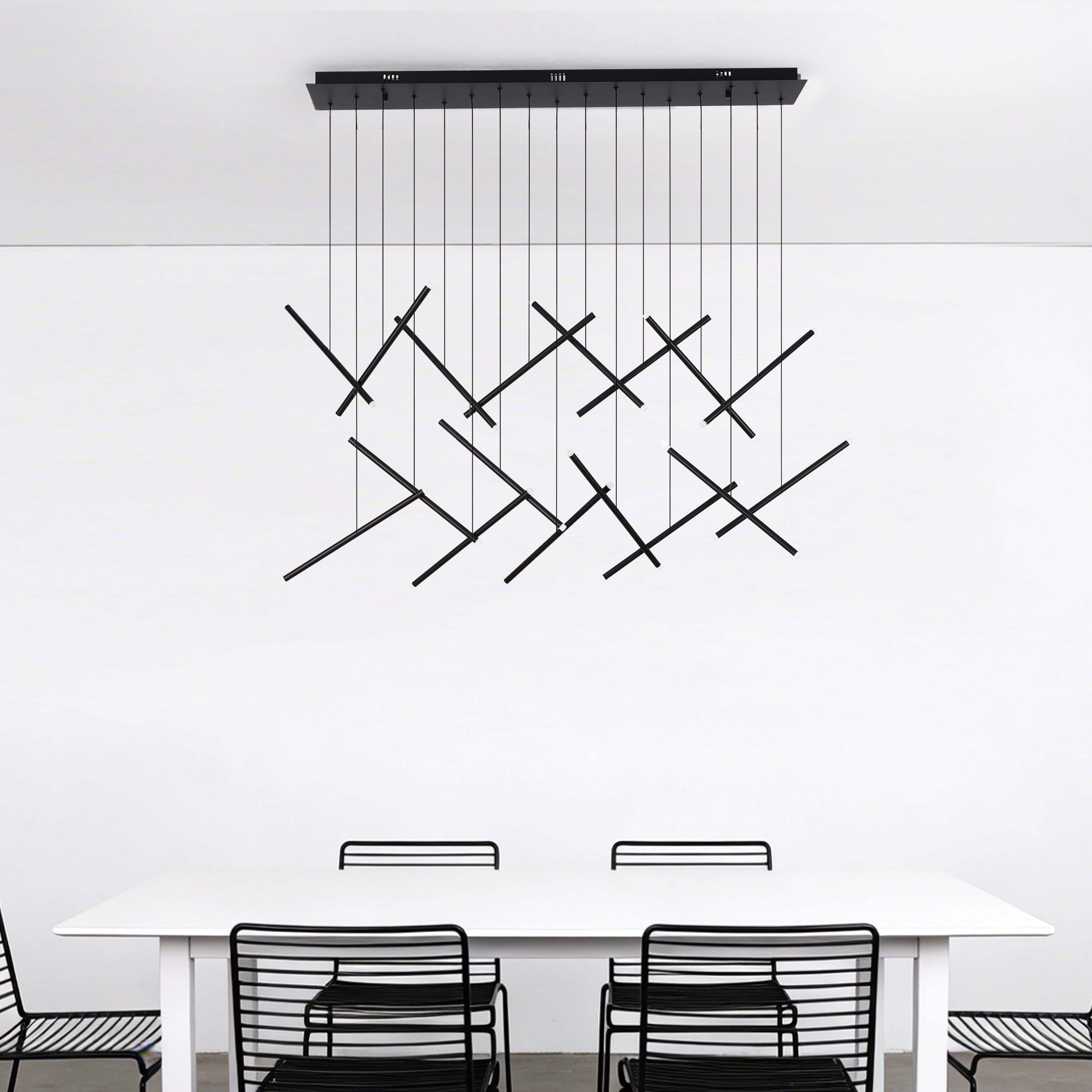 Gold Crisscross Modern Multi-Pendant Chandelier