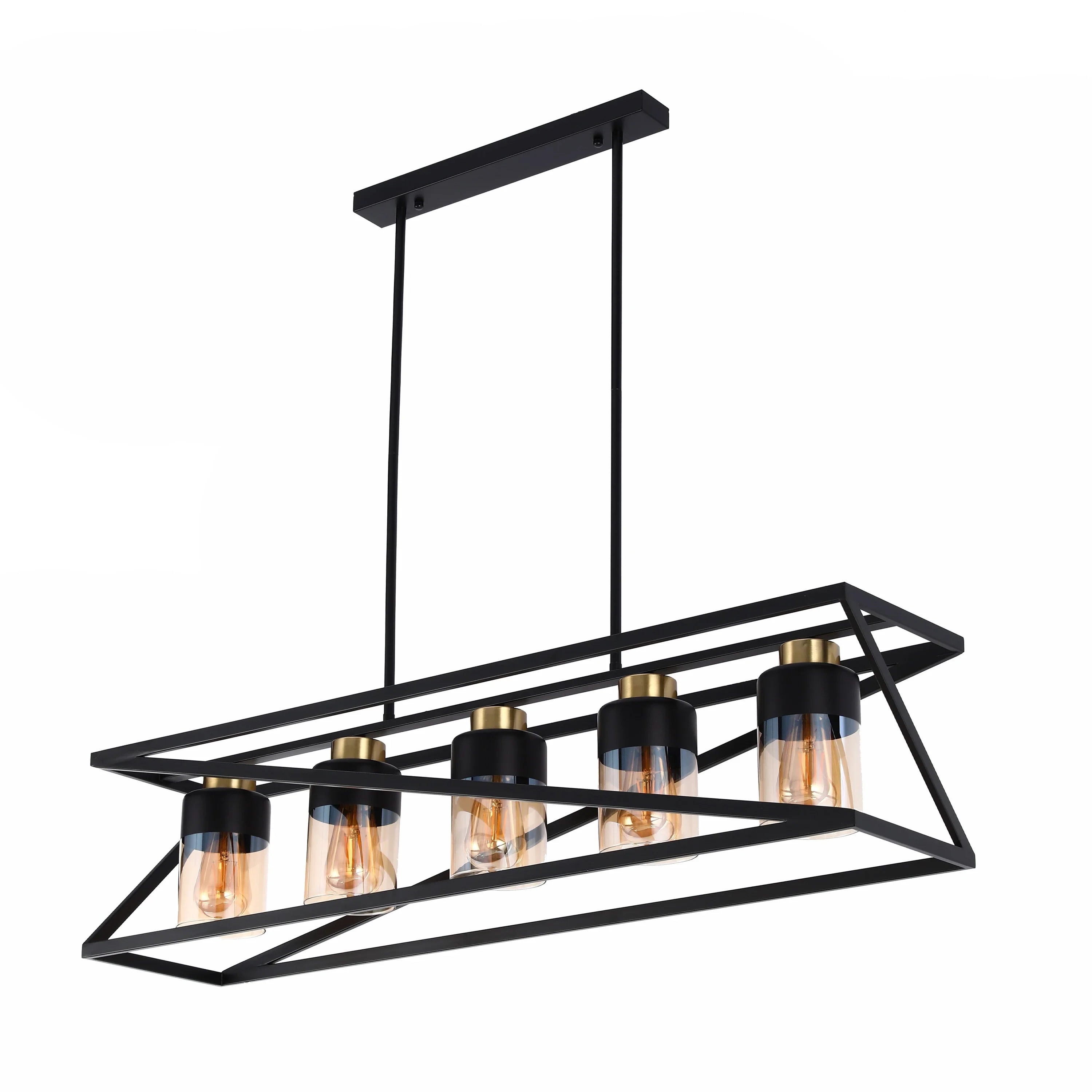 Geometric Black and Gold 3-Light/5-Light Pendant Ceiling Light