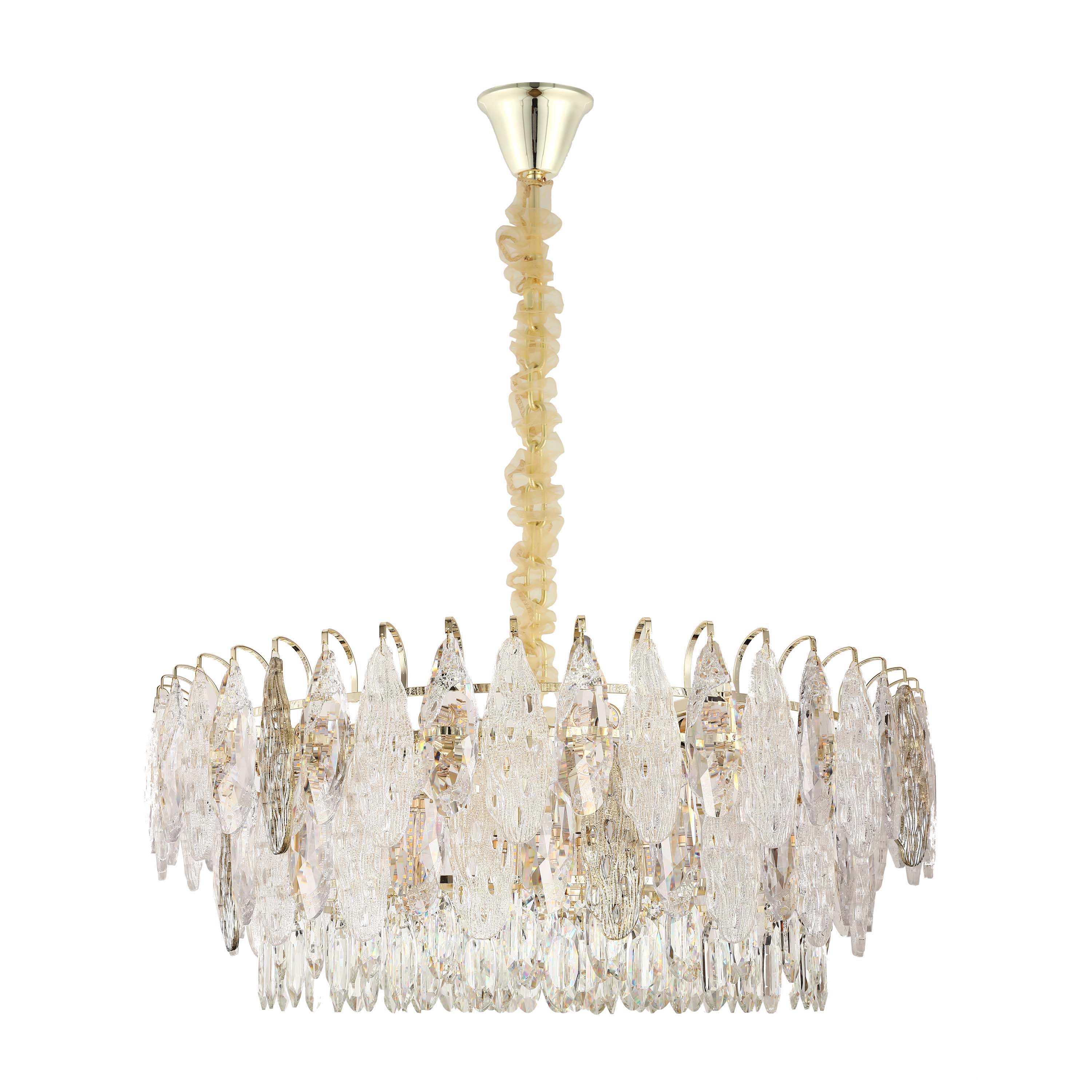 Luxury Gold Crystal Chandelier Dimmable Pendant Light E14