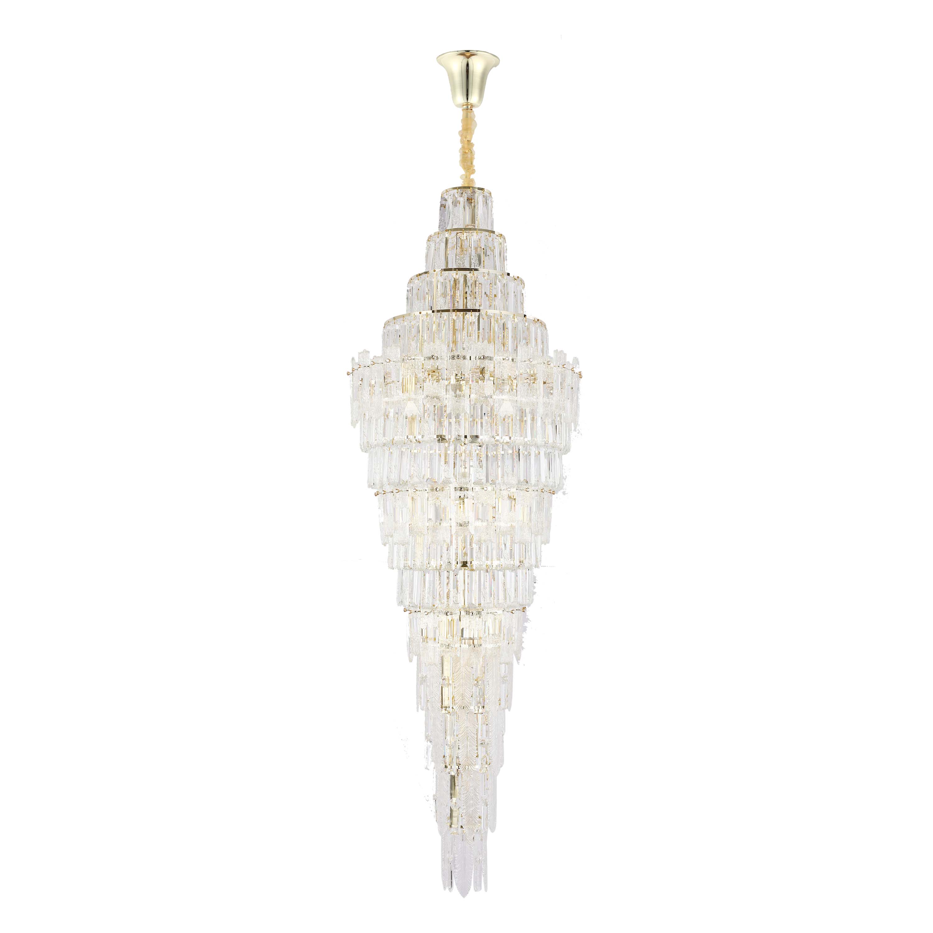 Luxury Gold Crystal Chandelier Dimmable Pendant Light E14