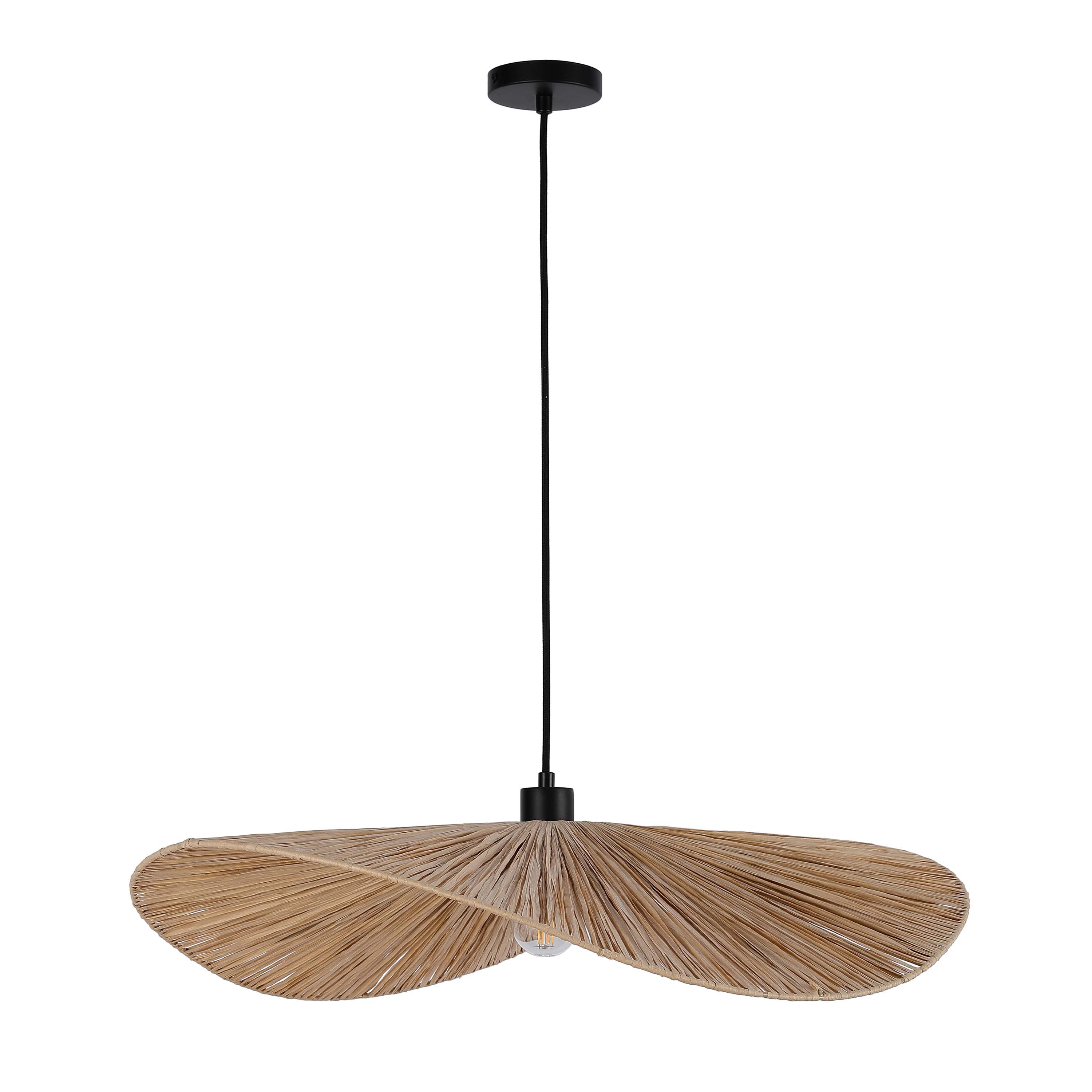 Natural Raffia Paper Woven Pendant Light, 1x E27