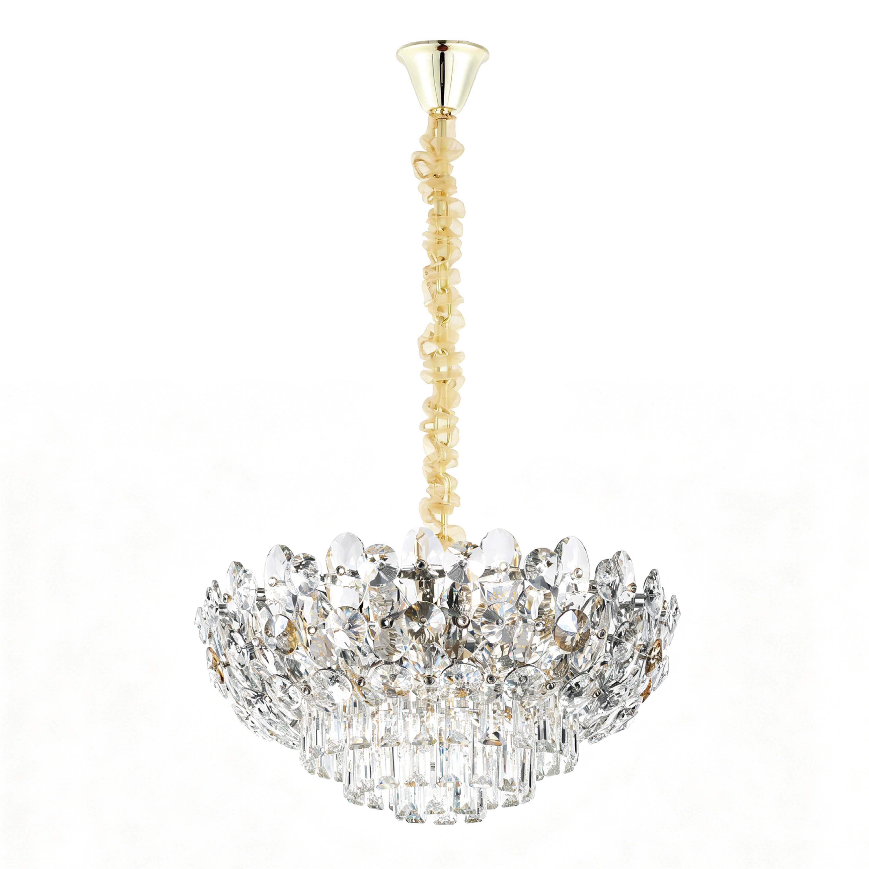 Luxury Gold & Crystal Empire Chandelier Collection M2158, 12 to 42 Light E14