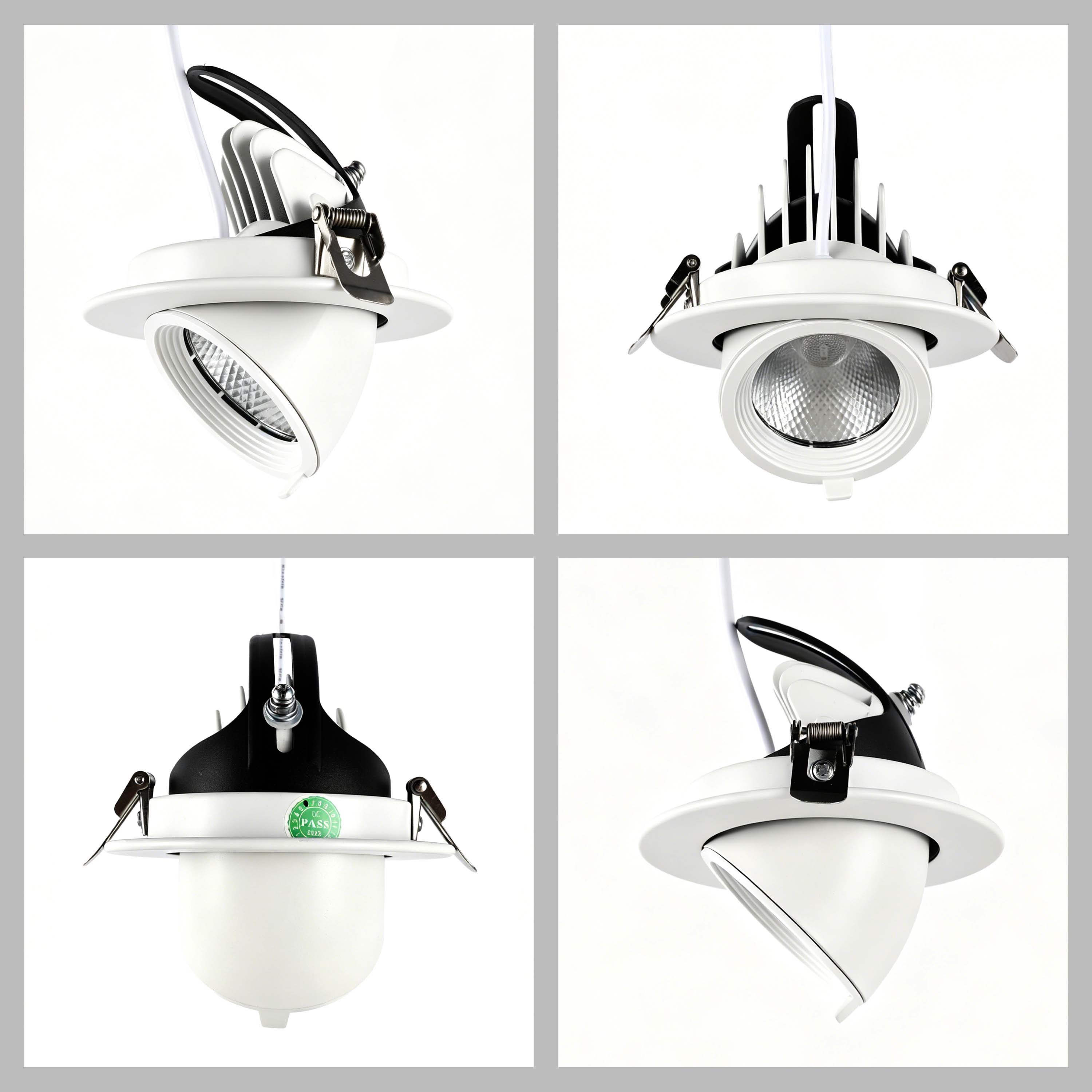 Adjustable LED Recessed Scoop Downlight, White, 3CCT Selectable 10W / 30W
