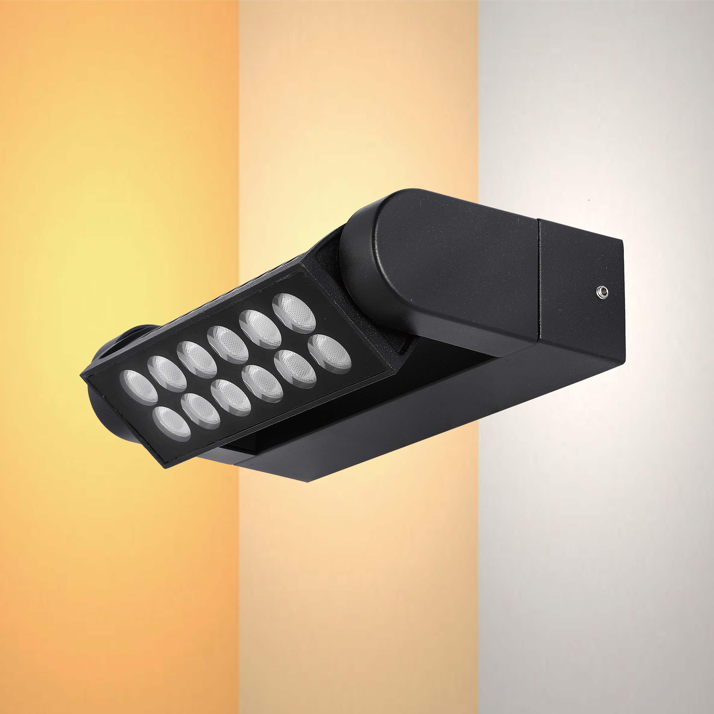 12W Black LED Wall Washer Light, IP65 Outdoor, 3CCT Selectable