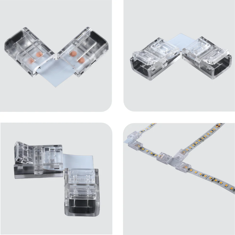 Right angle LED strip connector , without soldering, L corner joining